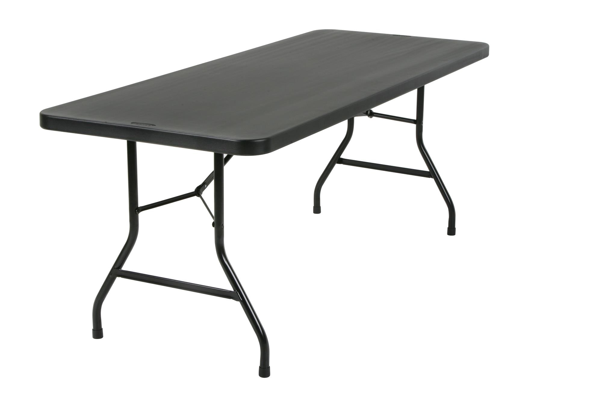 Cosco 14168BK12L 2.5-ft x 6-ft Indoor or outdoor Rectangle Resin Black Folding banquet table 8 -Person