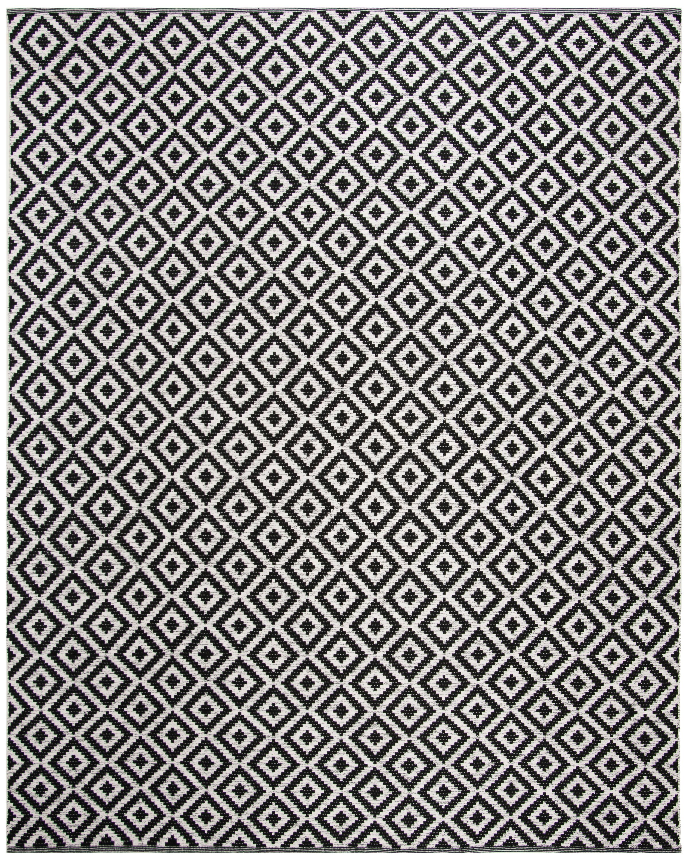 Montauk Black and Ivory Wool Cotton 8' x 10' Area Rug
