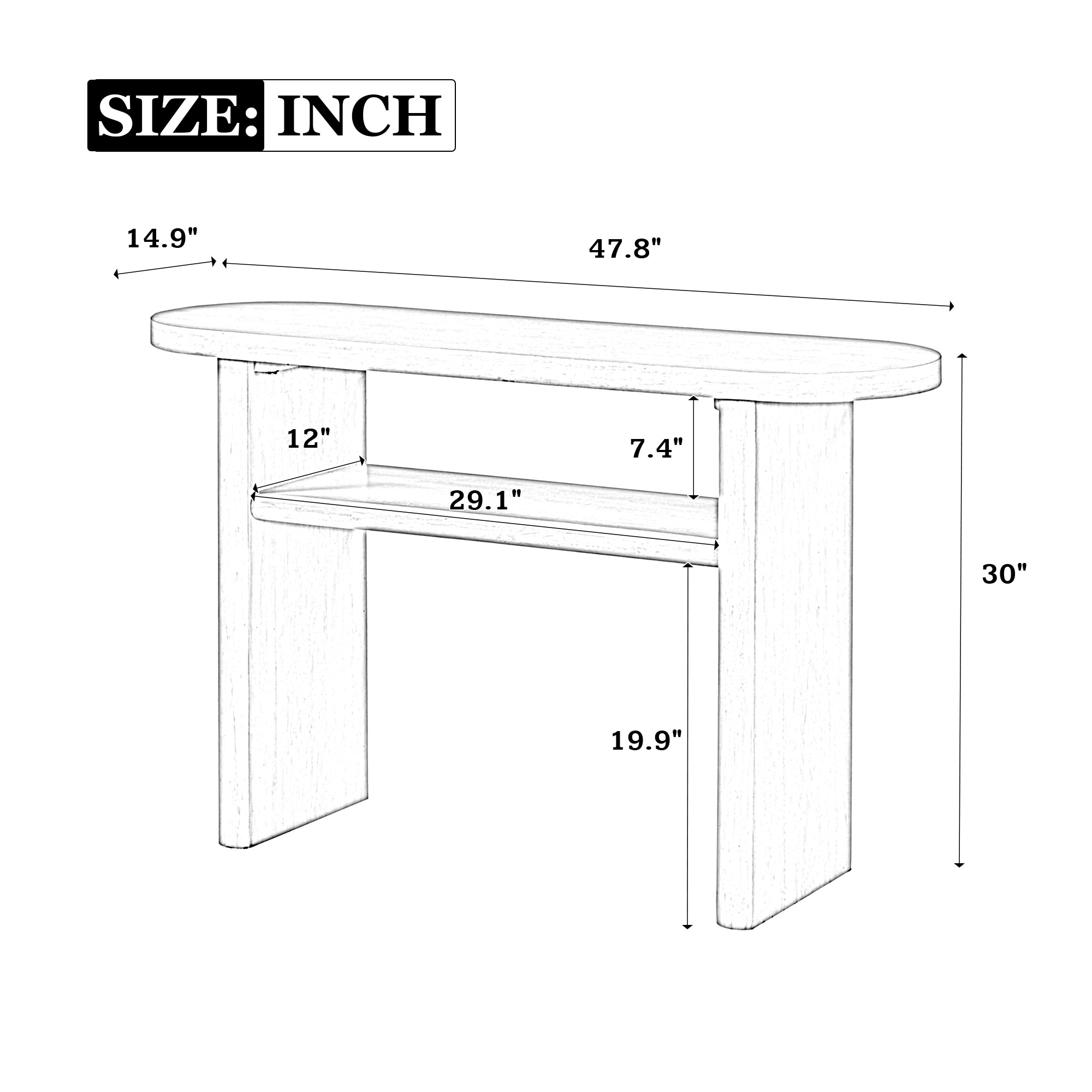 SINOFURN SYA330167WT Console-Sofa-Tables - View #4