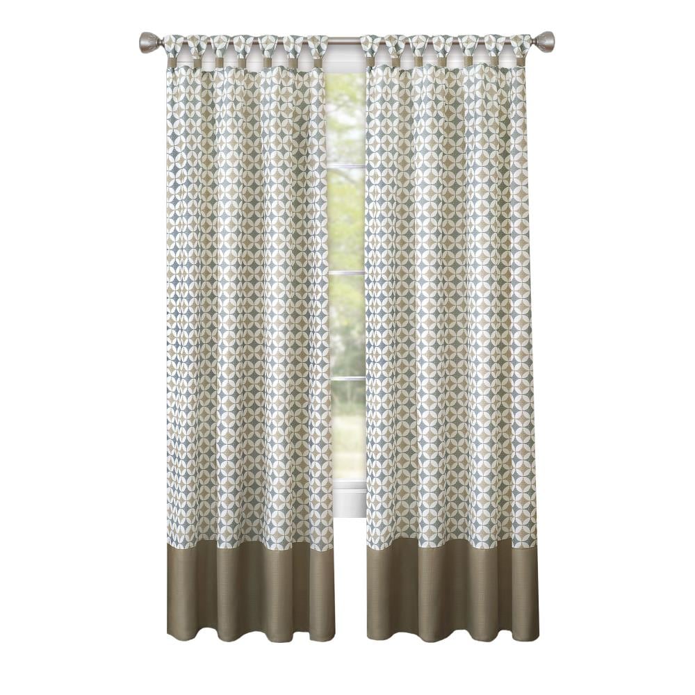 Achim CIPN63TS06 63-Inches Taupe/Silver#65279 Geometric Light filtering Rod pocket Single curtain panel