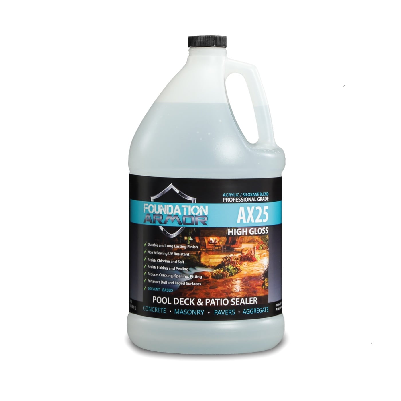 Foundation Armor AX25 Gloss Acrylic Sealer Tintable Clear High Gloss  Transparent Concrete Sealer Ready-to-use (1-Gallon) in the Concrete Stains  & Sealers department at
