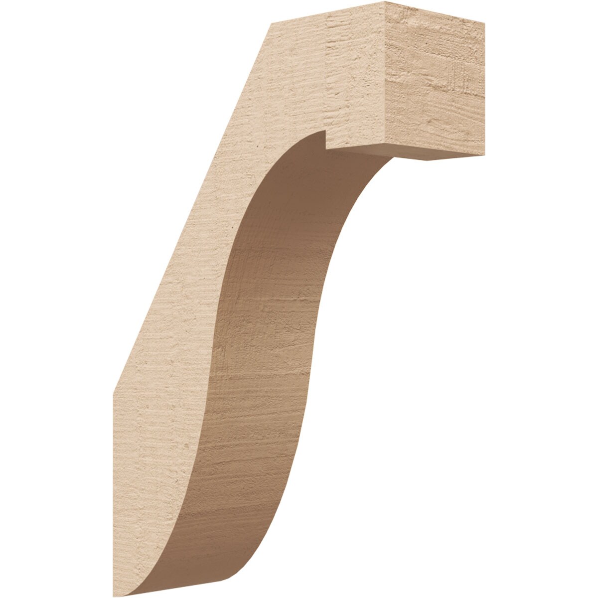 Ekena Millwork BRCUR03X08X12DELRCPR 3-in x 12-in x 8-in Primed Urethane Del Monte Rough Cedar TimberThane Knee Brace