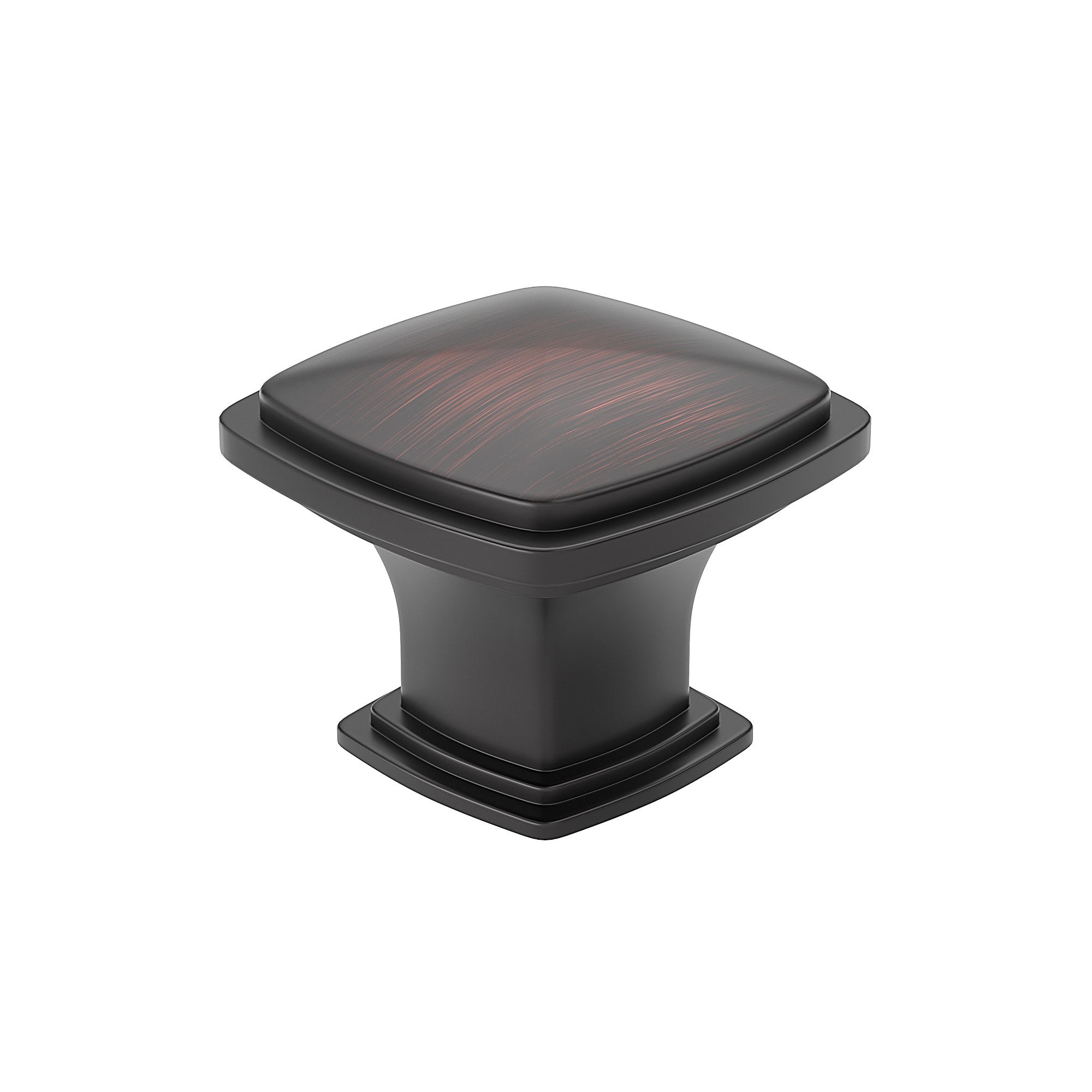 Richelieu BP81091BORB Charlemagne 1-1/4-in Brushed Oil-Rubbed Bronze Square Transitional Cabinet Knob