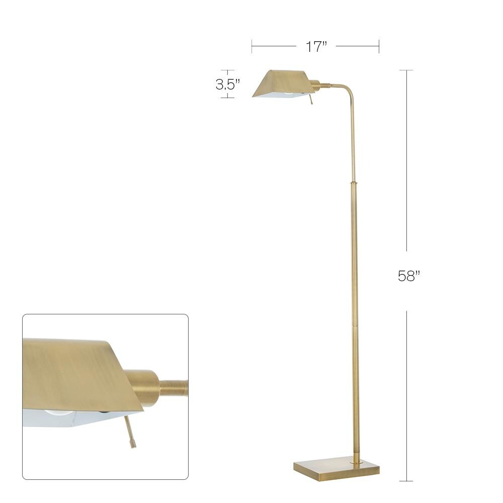 Cresswell 58-in Antique Brass Pharmacy Floor Lamp in the Floor Lamps ...