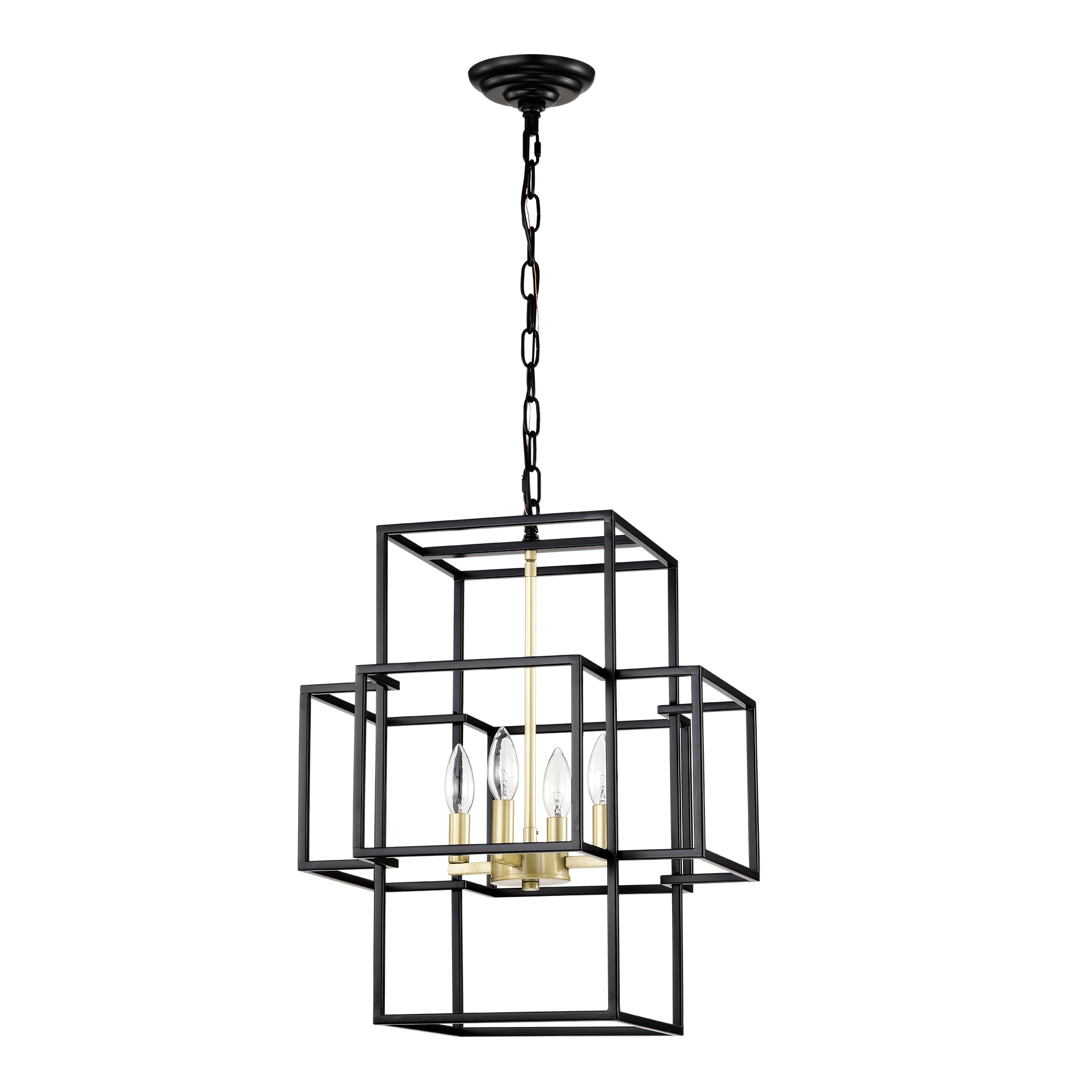 SINOFURN SYB510033BK 4 -Light Black Modern/contemporary For Use in Bedrooms, Dining Rooms, Foyers, Kitchens, Living Rooms Chandelier
