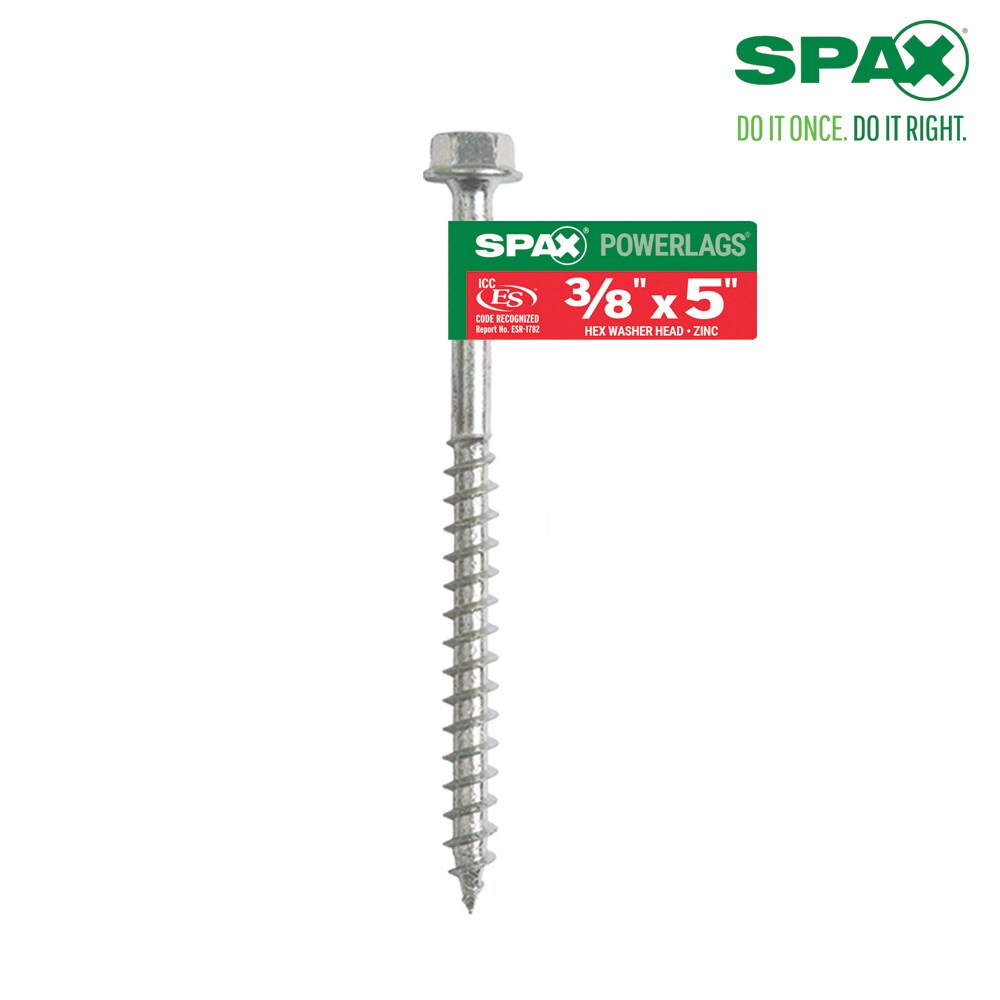 SPAX 4571010101277 3/8-in x 5-in Silver Zinc-Plated Hex -Head Interior Structural wood screws