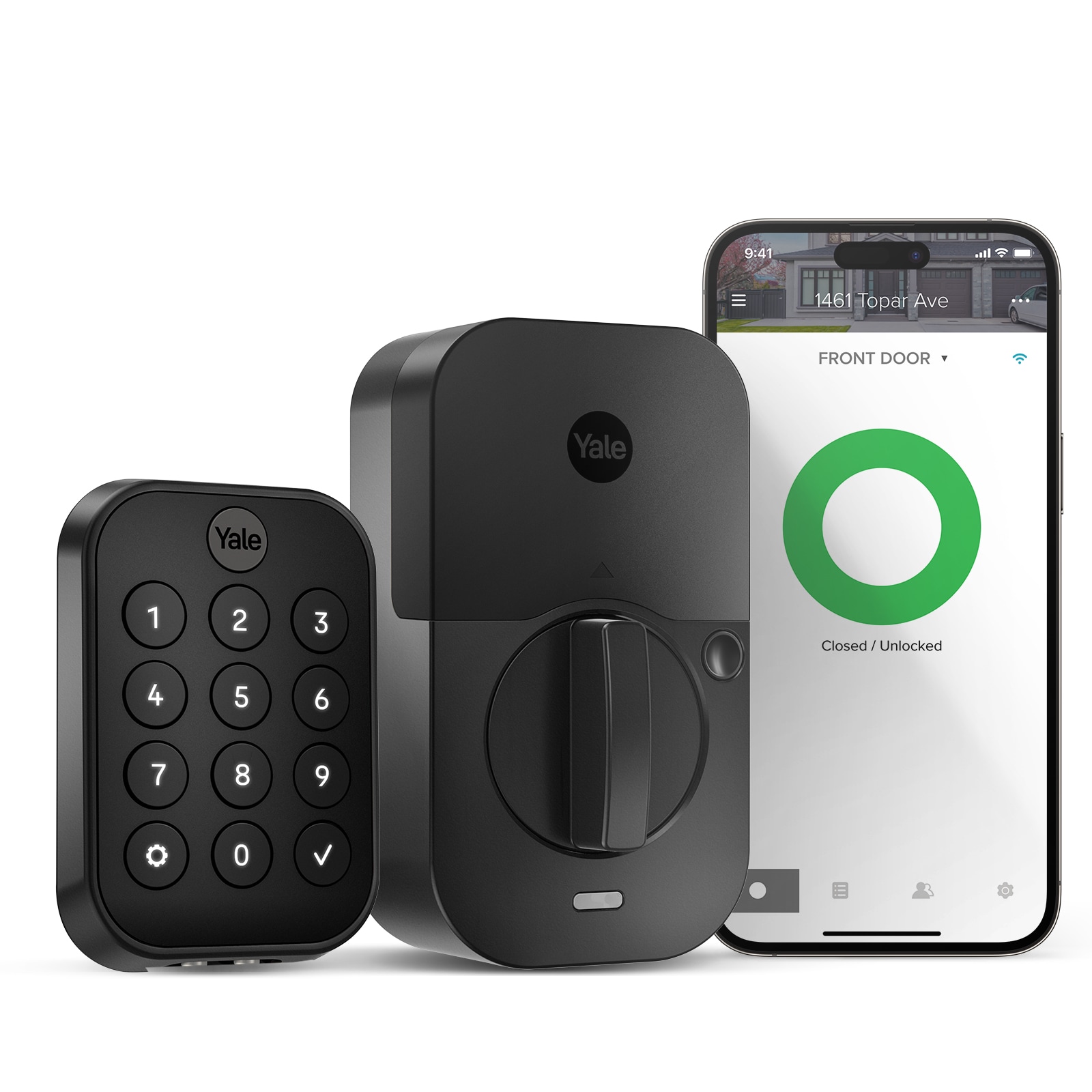 Yale Assure Lock 2 Black Suede Smart Lock Electronic Deadbolt with Wifi ...