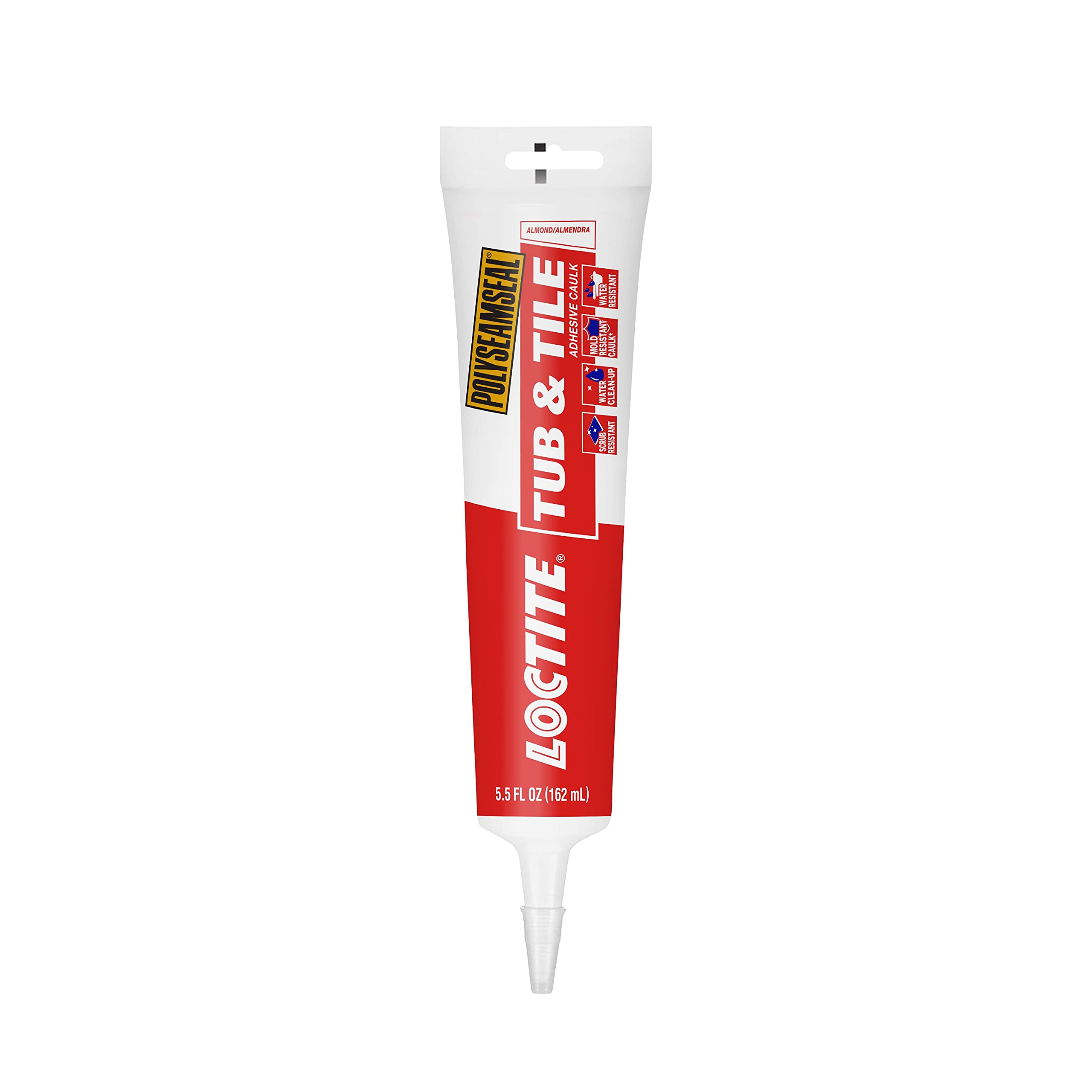 Henkel Polyseamseal Tub Tile Adhesive Caulk Almond 5.5 Fl Oz Squeeze Tube #2138418-1DBA