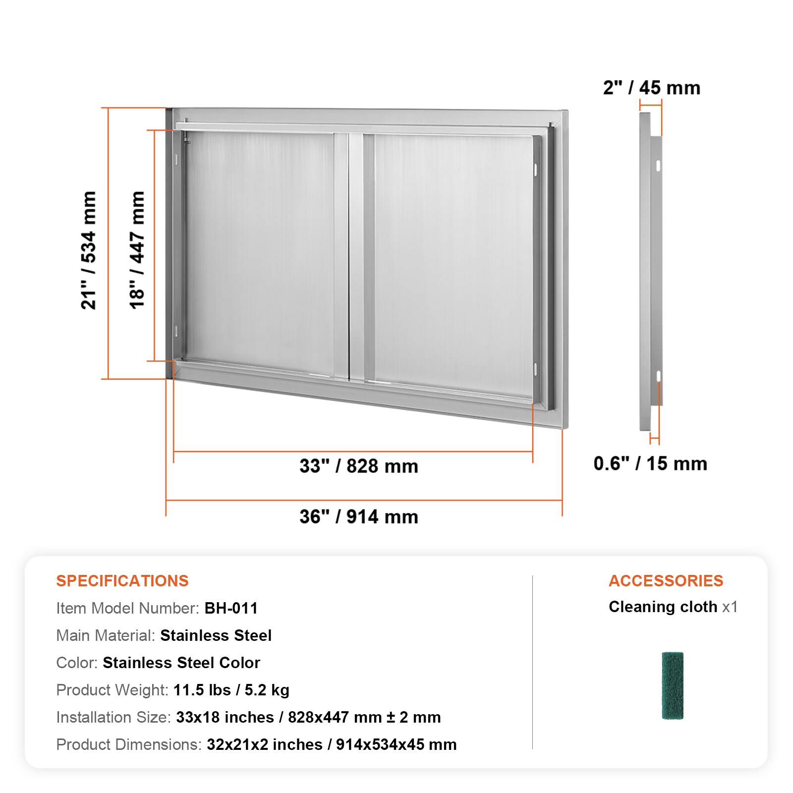 VEVOR SMABSCJMYS36J2TR1V0 Builtin-Grill-Cabinet-Parts - View #10
