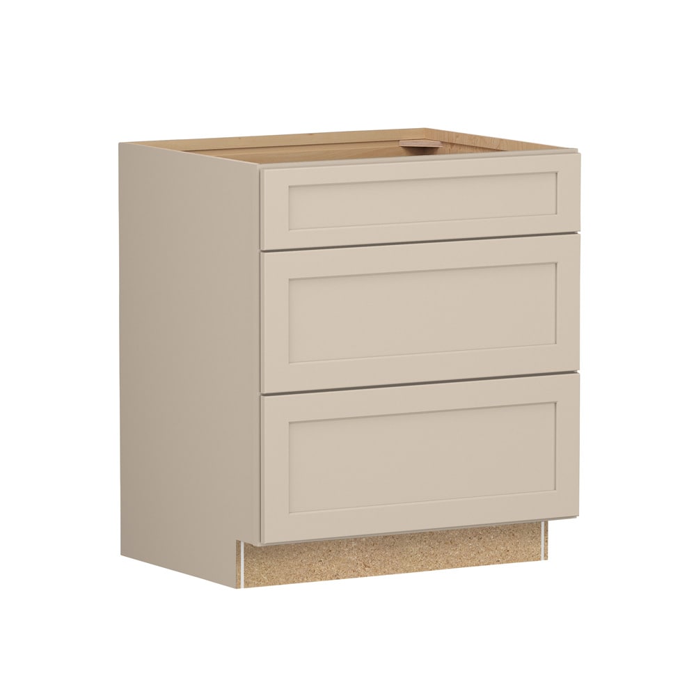 Shenandoah Breckenridge FOL 33-in W x 34.5-in H x 24-in D Oat Painted Drawer Base Fully Assembled Cabinet Recessed Panel Shaker
