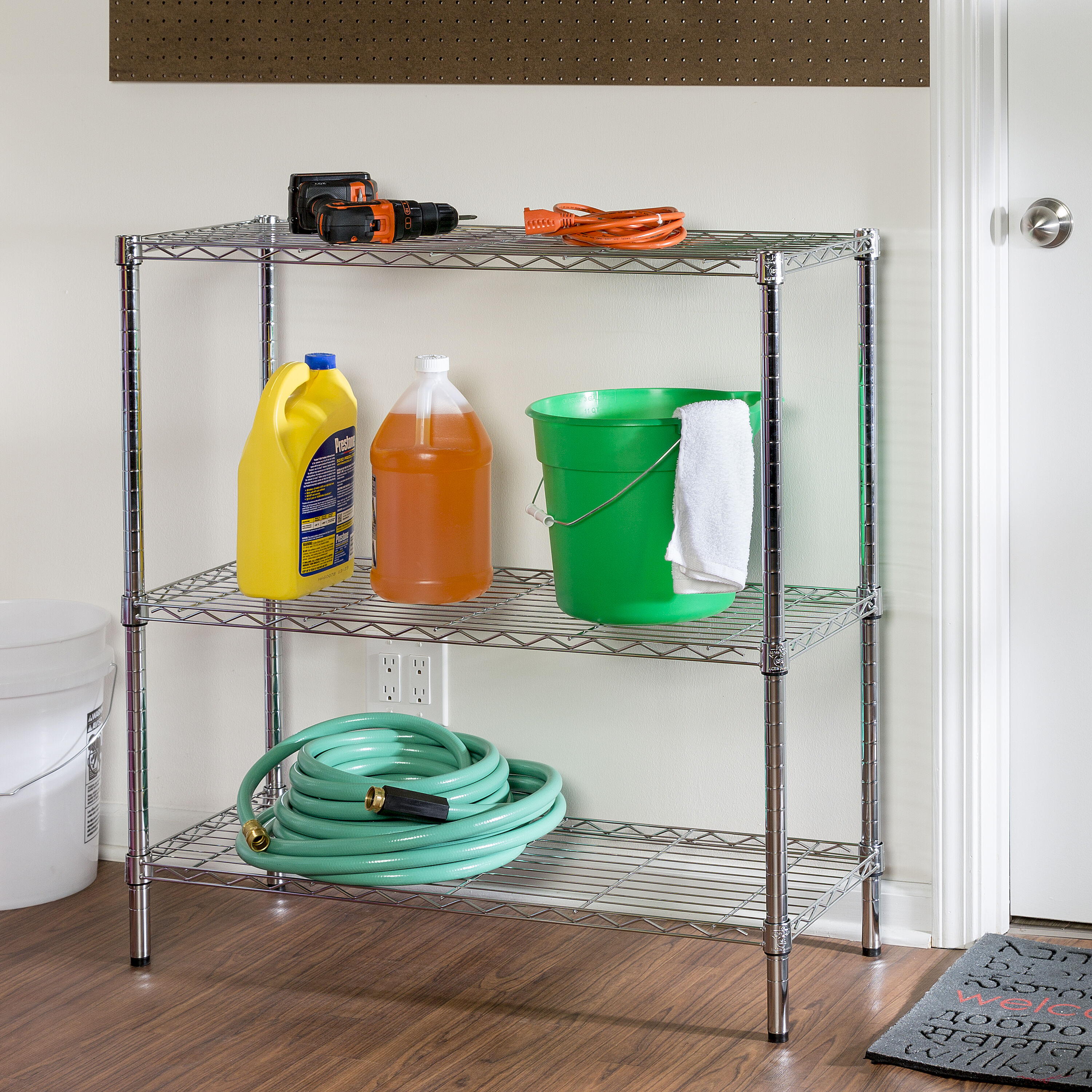 Honey-Can-Do 4-Tier Over-the-Toilet Steel Storage Shelf, Chrome, Holds up  to 15 lb per Shelf