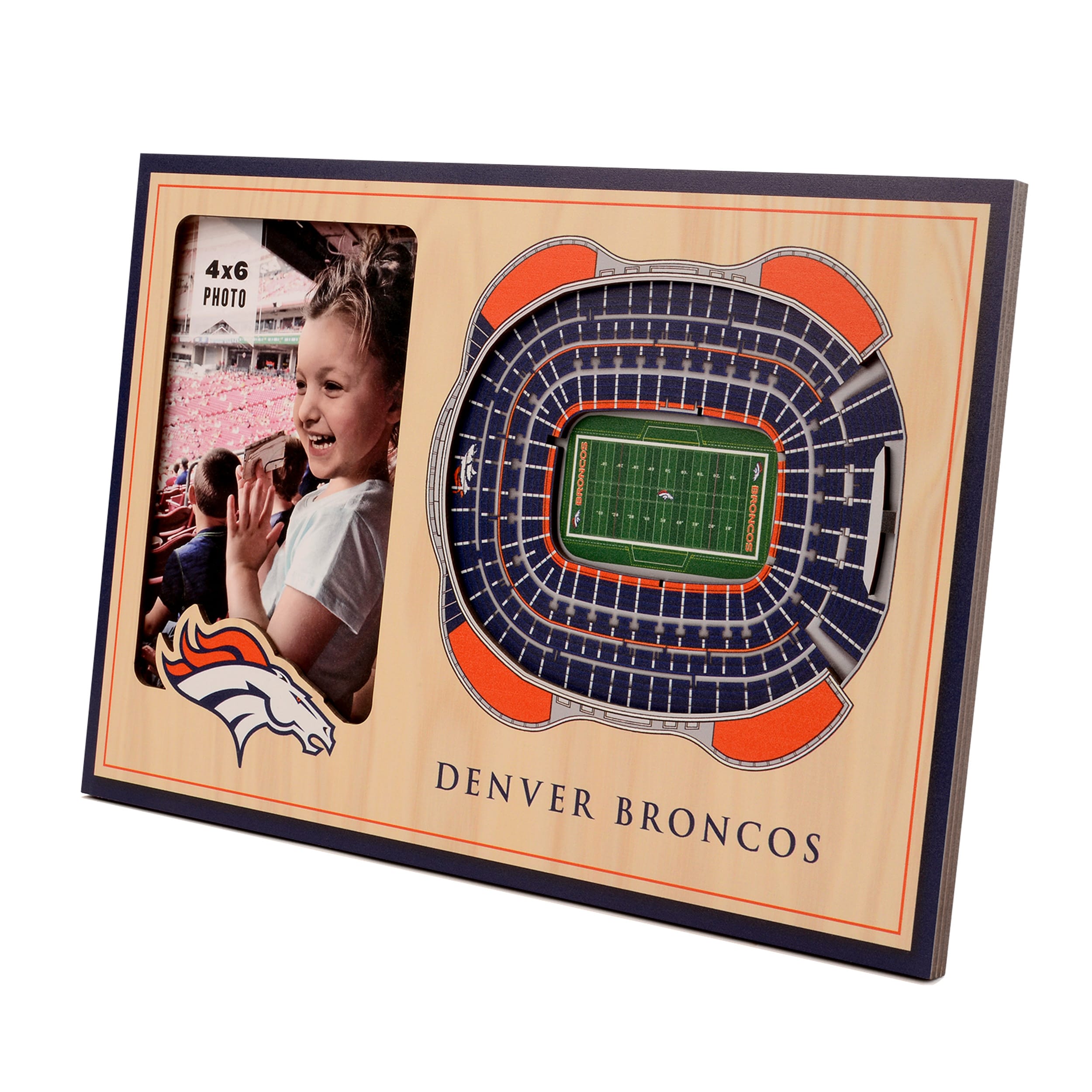 Denver Broncos NFL 3D Stadium Christmas Wood Ornament