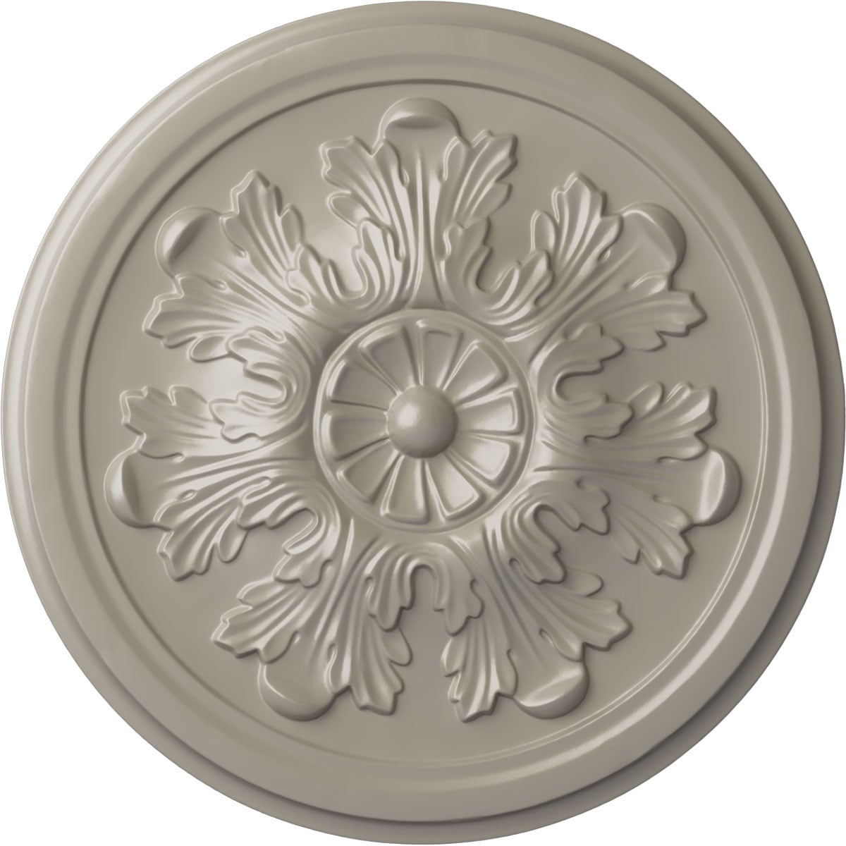 Ekena Millwork CM12LEPWS Legacy Acanthus 12.75-in W x 12.75-in L Painted Pearl White Polyurethane Whole Ceiling Medallion