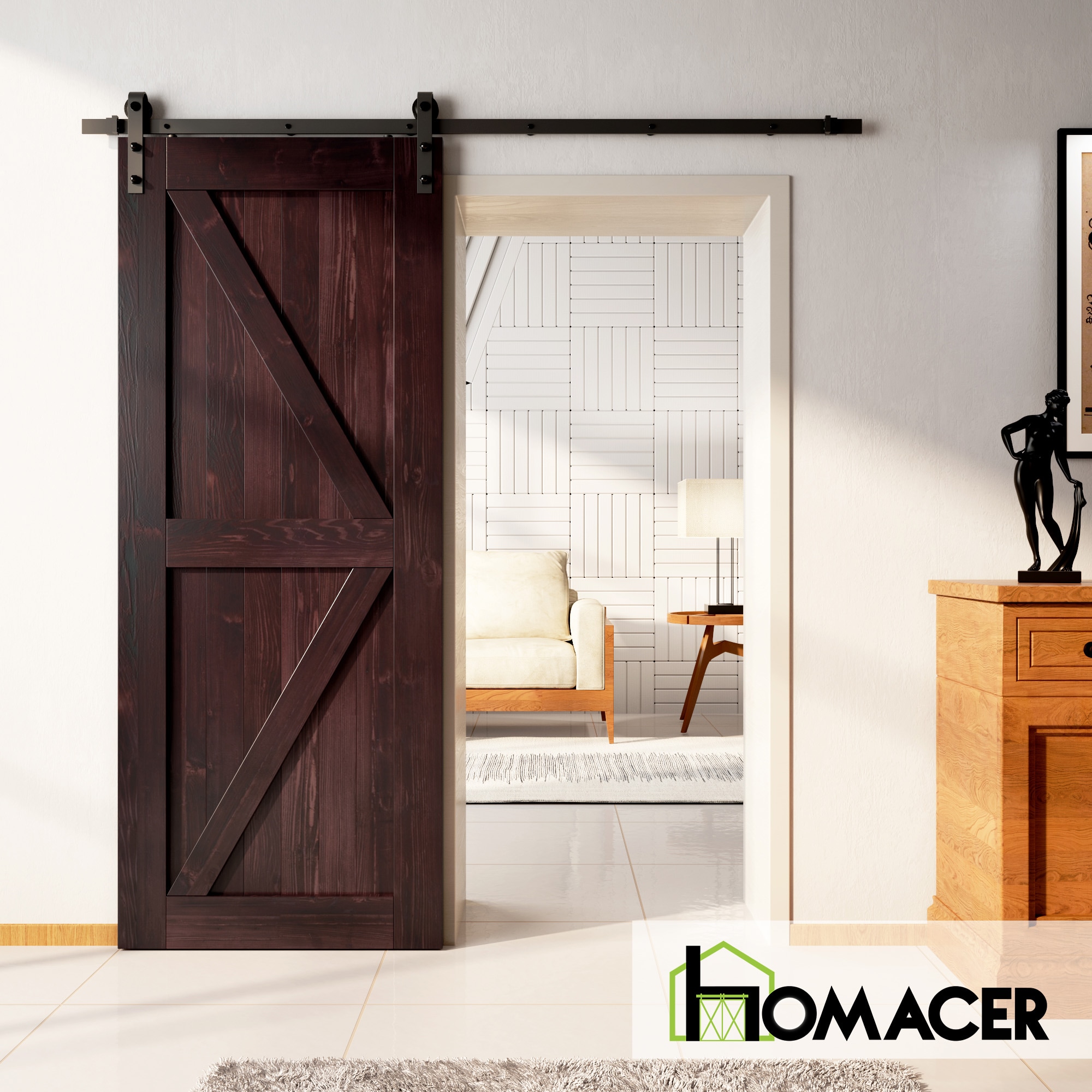 HOMACER 3080F-RED Barn-Doors - View #2