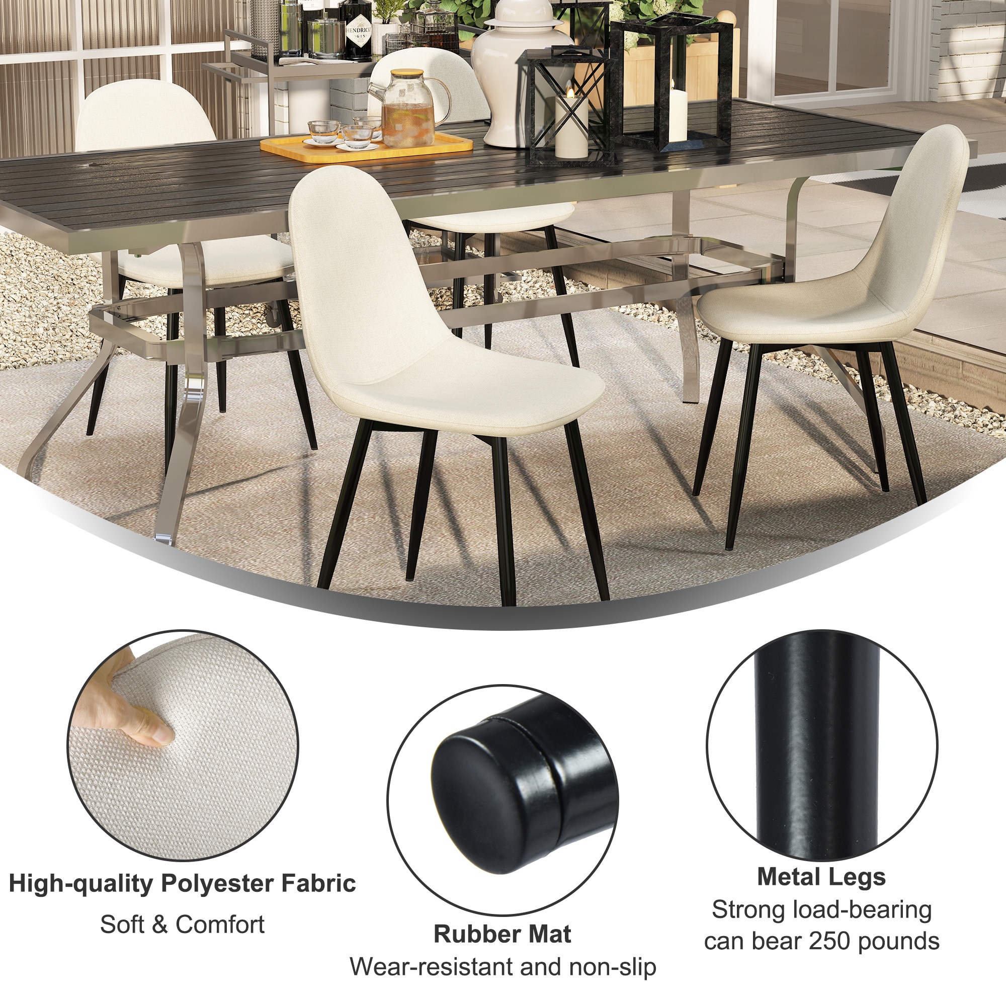 Homy Casa CHARLTON BEIGE Dining-Chairs - View #7