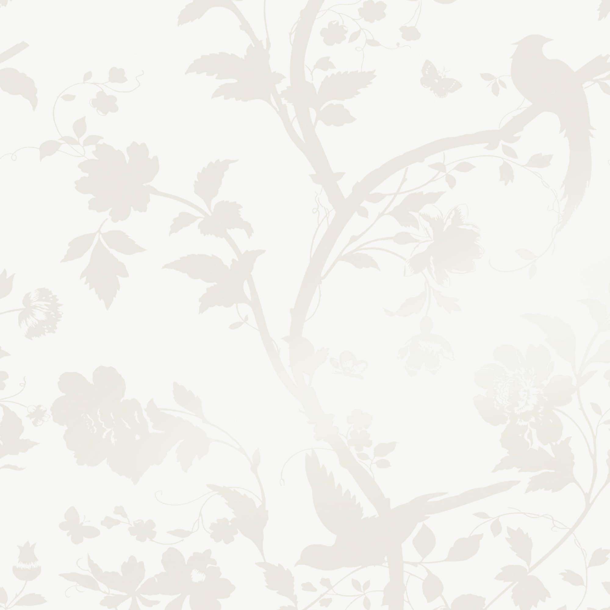 Laura Ashley 11339194 Romantic Opulence 8-Inches White/Cream Non-woven Floral 56-Sq. Feet Unpasted Paste the wall Wallpaper Sample