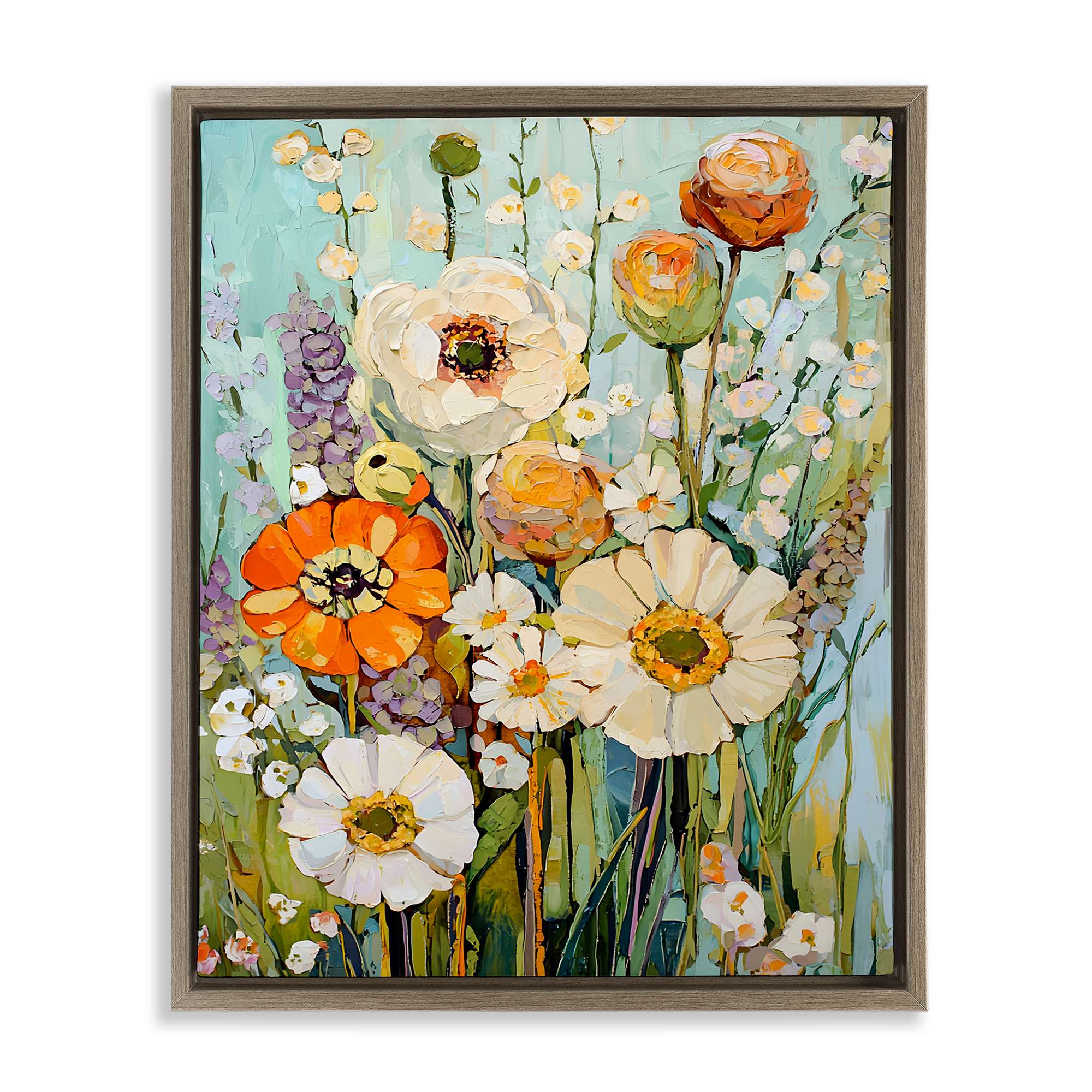 Stupell Industries BT-904-FFE-16X20 Woodland Inspiration Florals Brown Framed Floater Canvas Wall Art By Franklyn Gregory 17 x 21