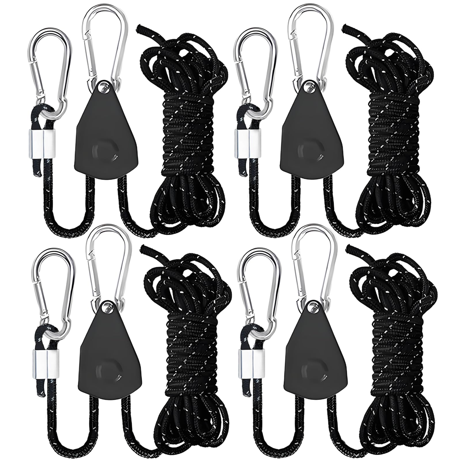 DYRCJ  Camping Rope 1/8 Inch Adjustable Ratchet Tie Down Strap Heavy Duty Tarp Straps Pulley System with Reinforced Metal Gear for Canopy Kayak