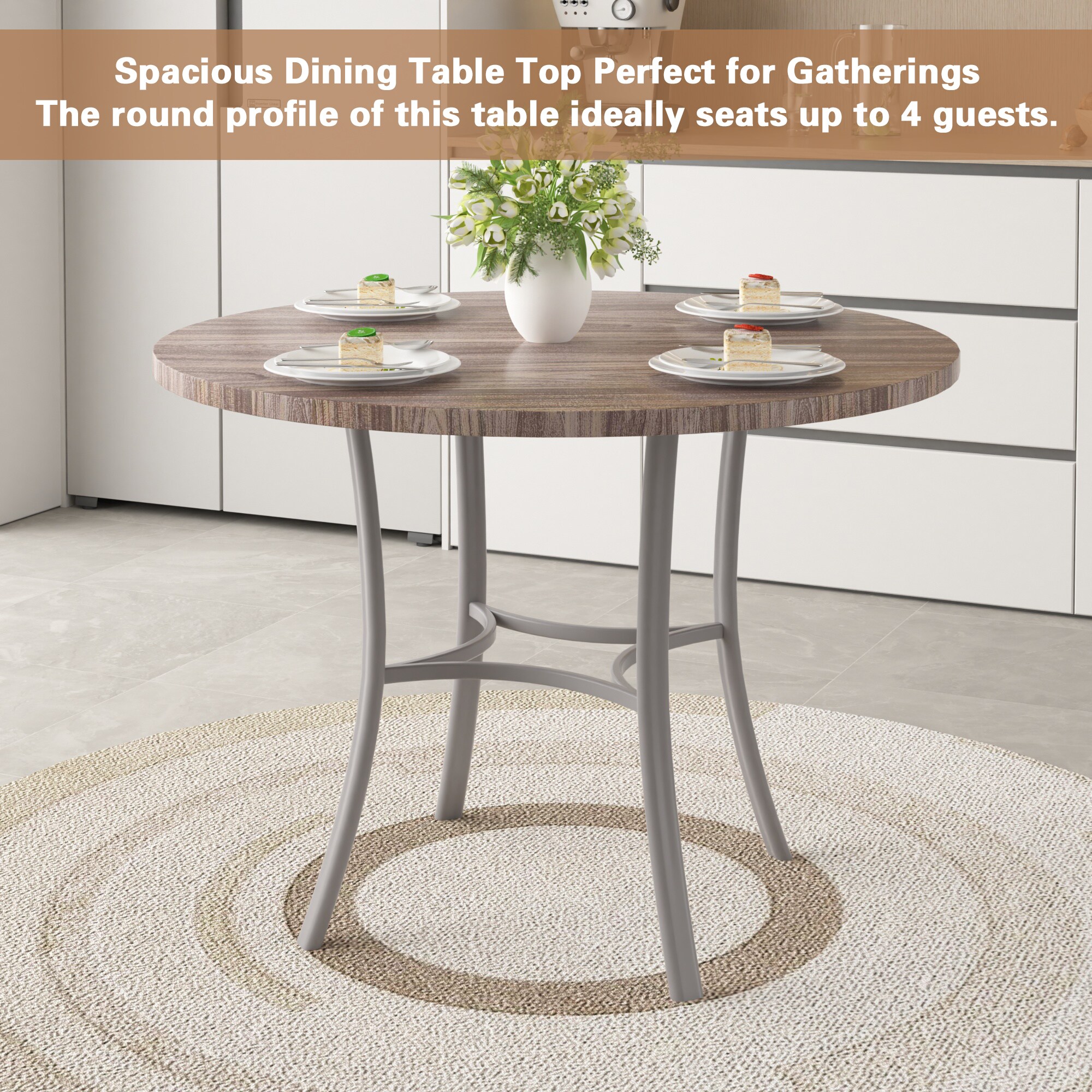 Vecelo LOE-FH-TBL16-GRY Dining-Tables - View #4