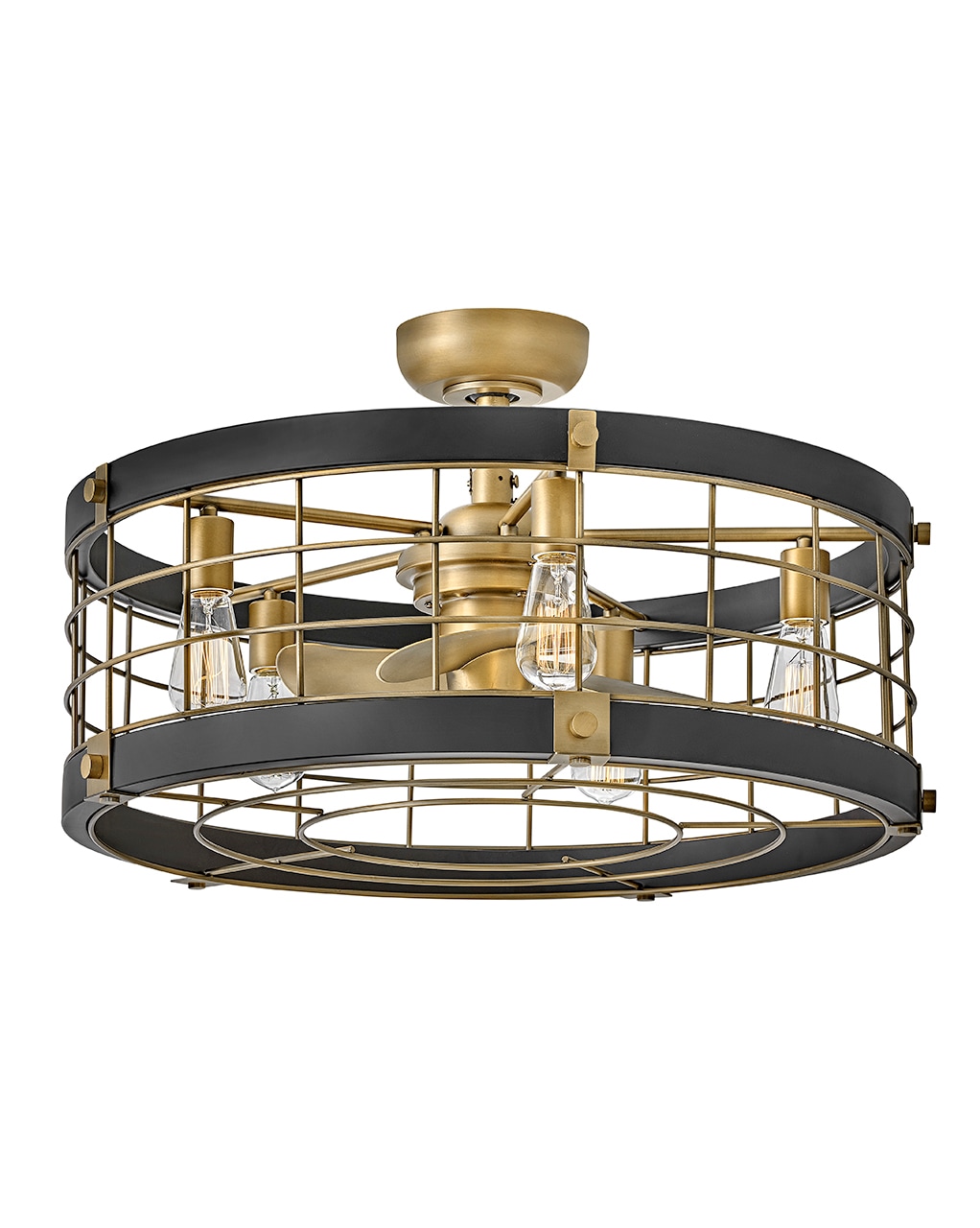 Hinkley Bryce 27-in Heritage Brass LED Indoor Smart Fandelier Ceiling Fan with Light and Remote (3-Blade) 904627FHB-LIA Sansujyuku sansujyuku.com