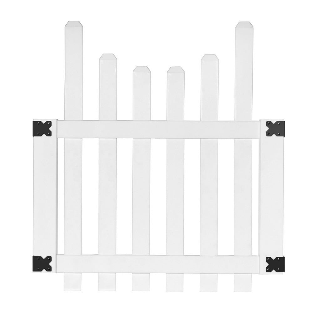Outdoor Essentials 181986 Yorktown 4-ft H x 3.5-ft W White Vinyl Scallop Fence Gate Kit (Unassembled)