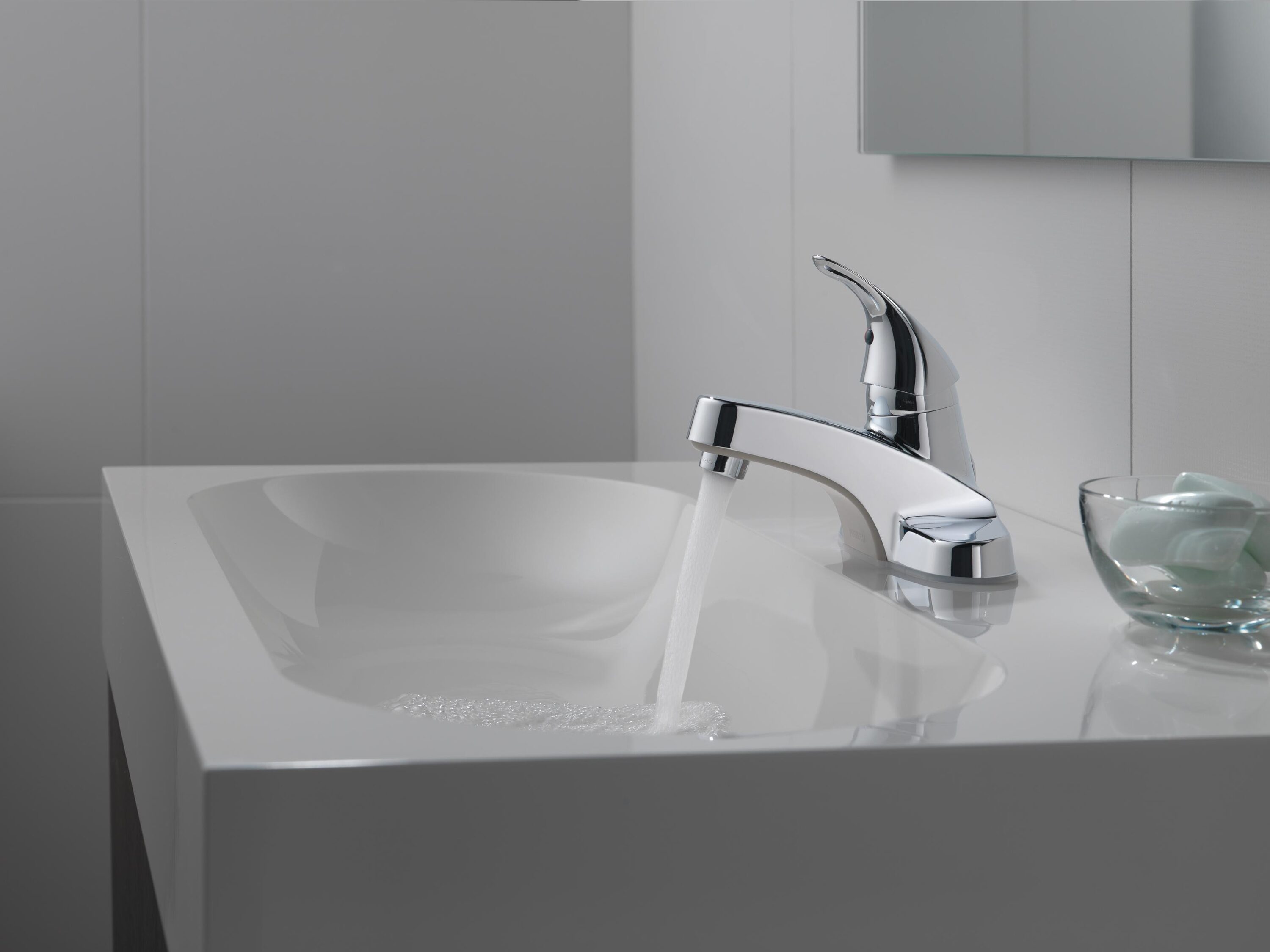 Chrome Single Handle Centerset Bathroom Faucet