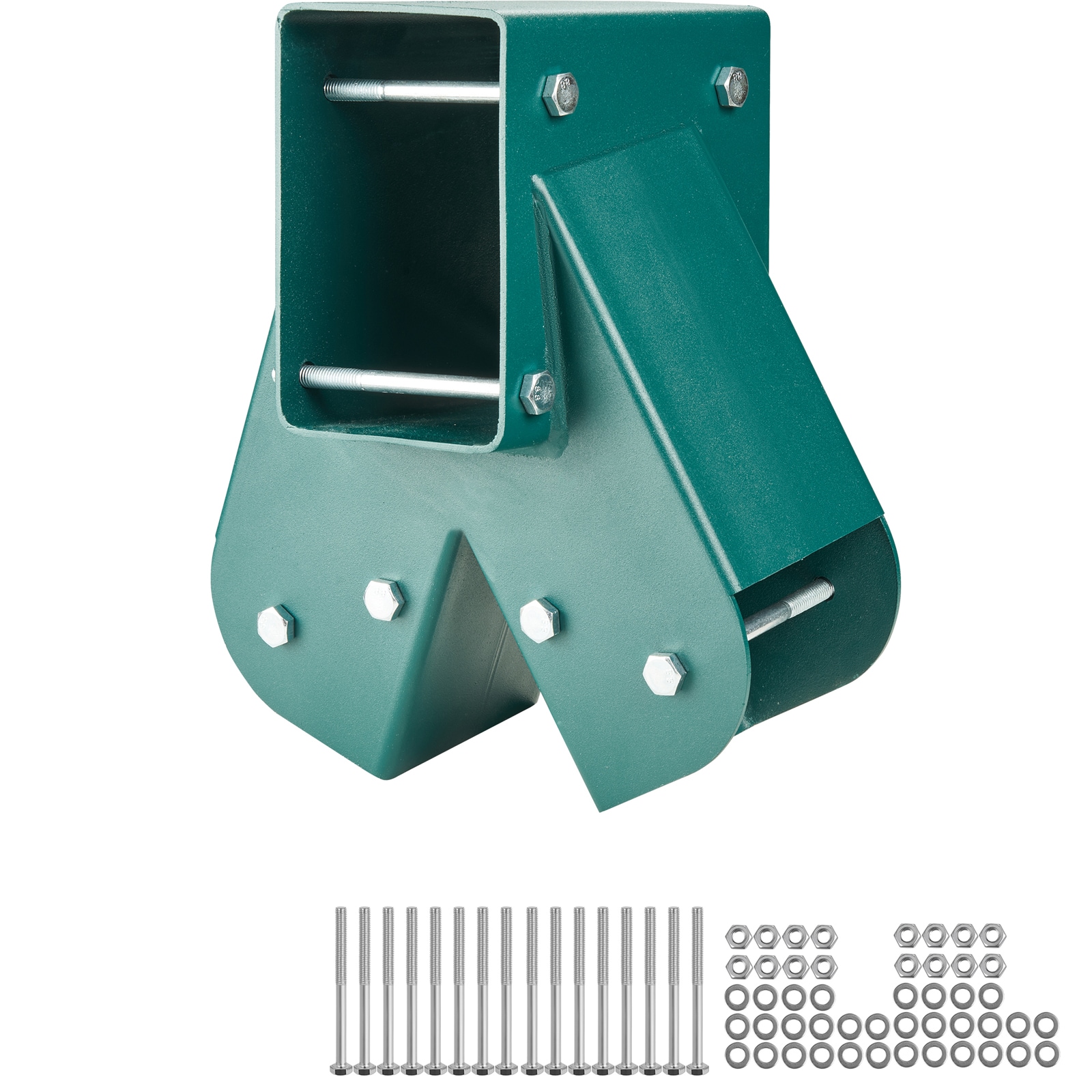 GIVIMO A-Frame Middle Swing Set Brackets 2-pc Heavy Duty Carbon Steel DIY Swing Bracket Kit for 4x4 Legs and 4x6 Beam Green with Mounting Hardware
