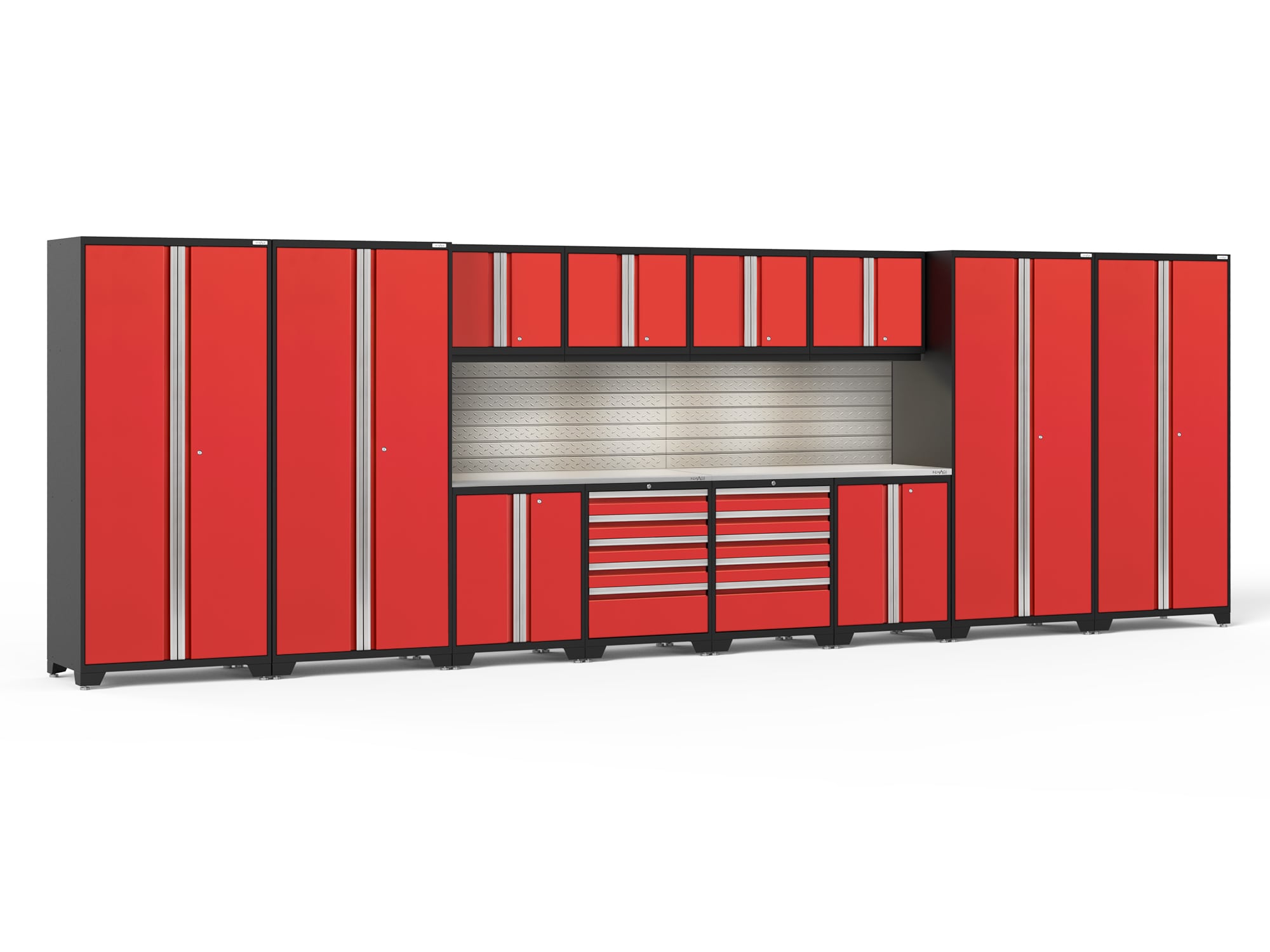 NewAge Products 58750 256-in W x 84.75-in H x 24-in D 12 -Cabinets Steel Deep Red Garage Storage System