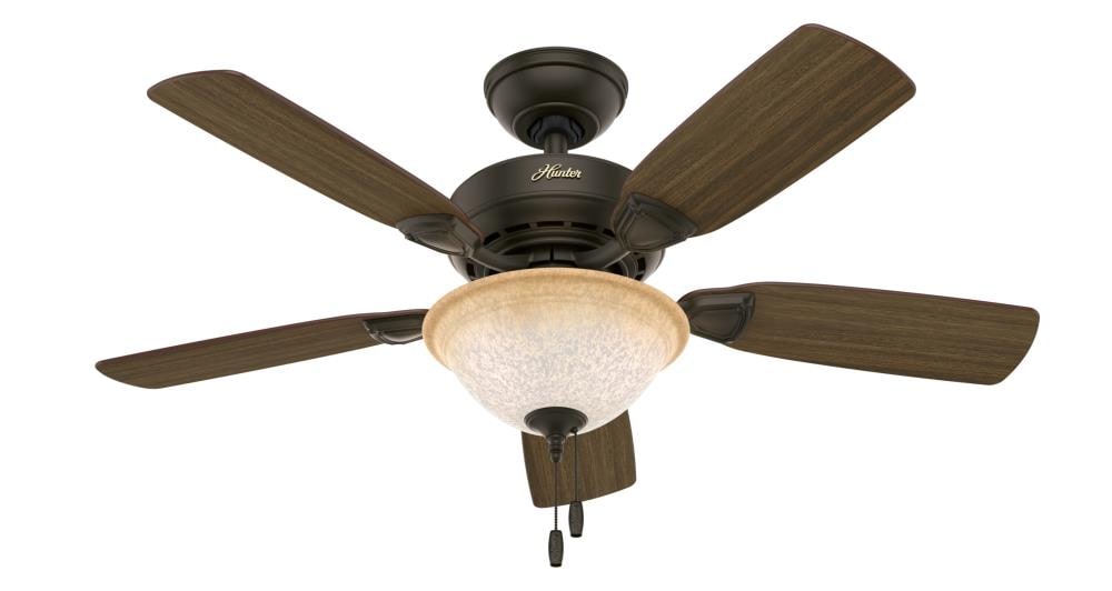 HUNTER 44" Caraway "New Bronze" Ceiling Fan with Light Model #52082 
