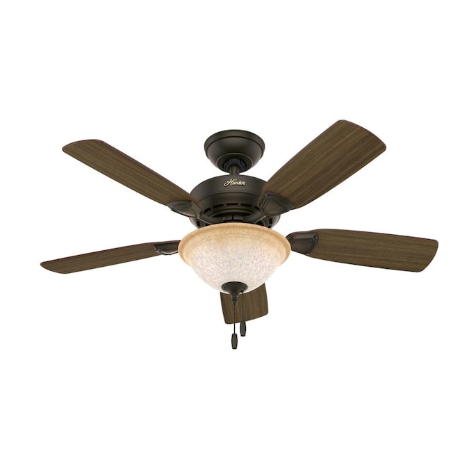 Hunter 44 In Caraway New Bronze The Ceiling Fans Department At Com - Hunter Ceiling Fan Light Kit Lowe S