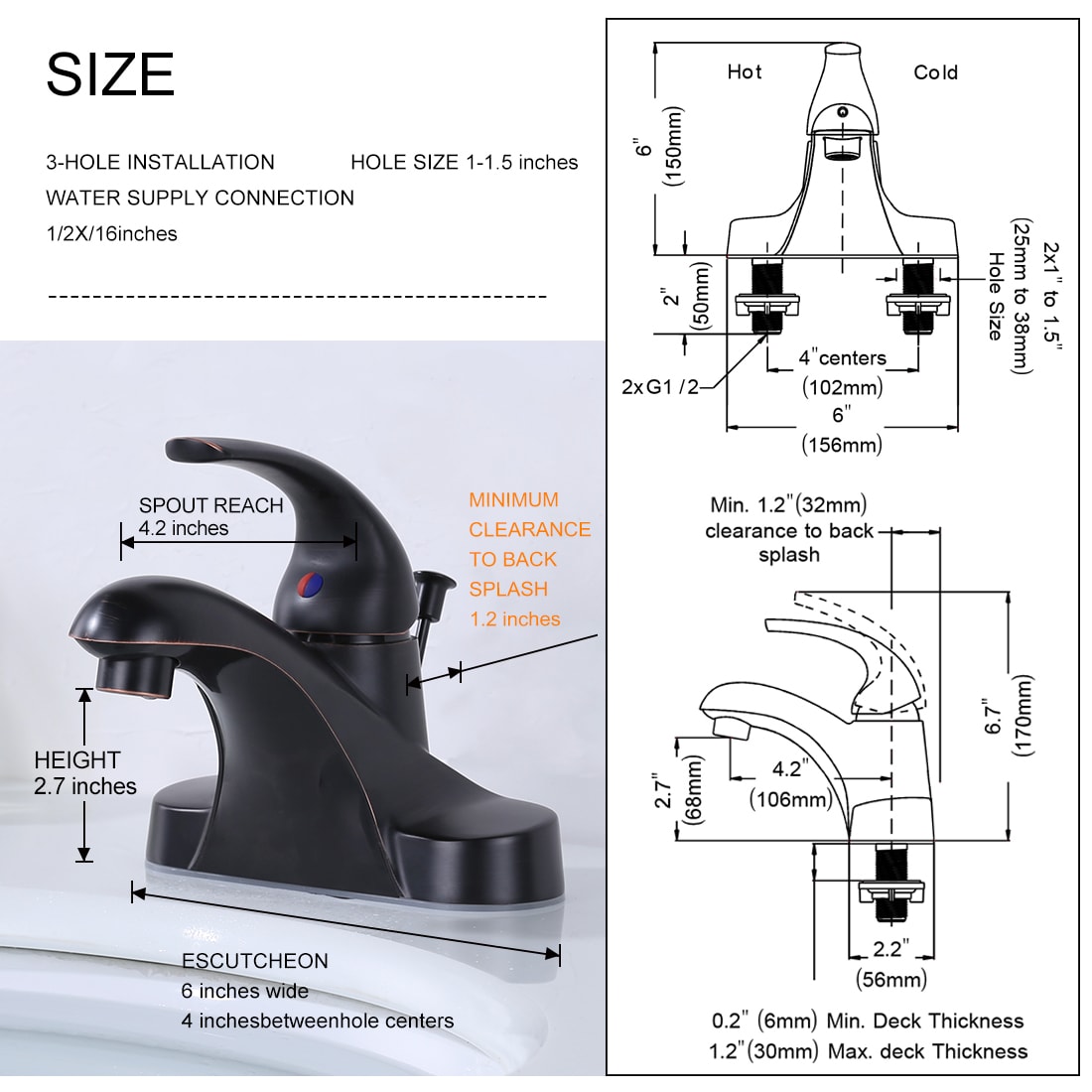 WOWOW 2320700RB-LW Lavatory-Faucets - View #6