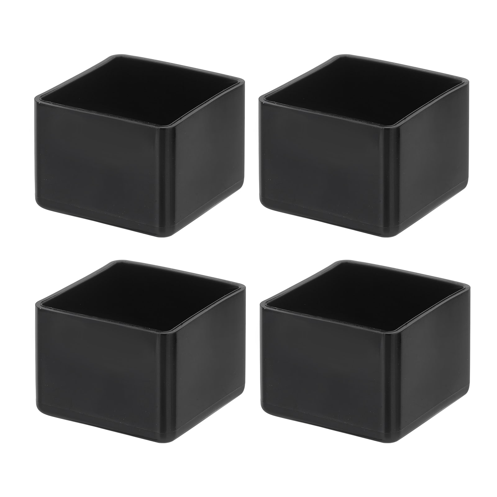Unique Bargains 4pcs Chair Leg Caps 1-3/8inch x1-3/8inch PVC Non-Slip Floor Protectors Square Chair Leg Covers Table Leg Caps for Furniture Black