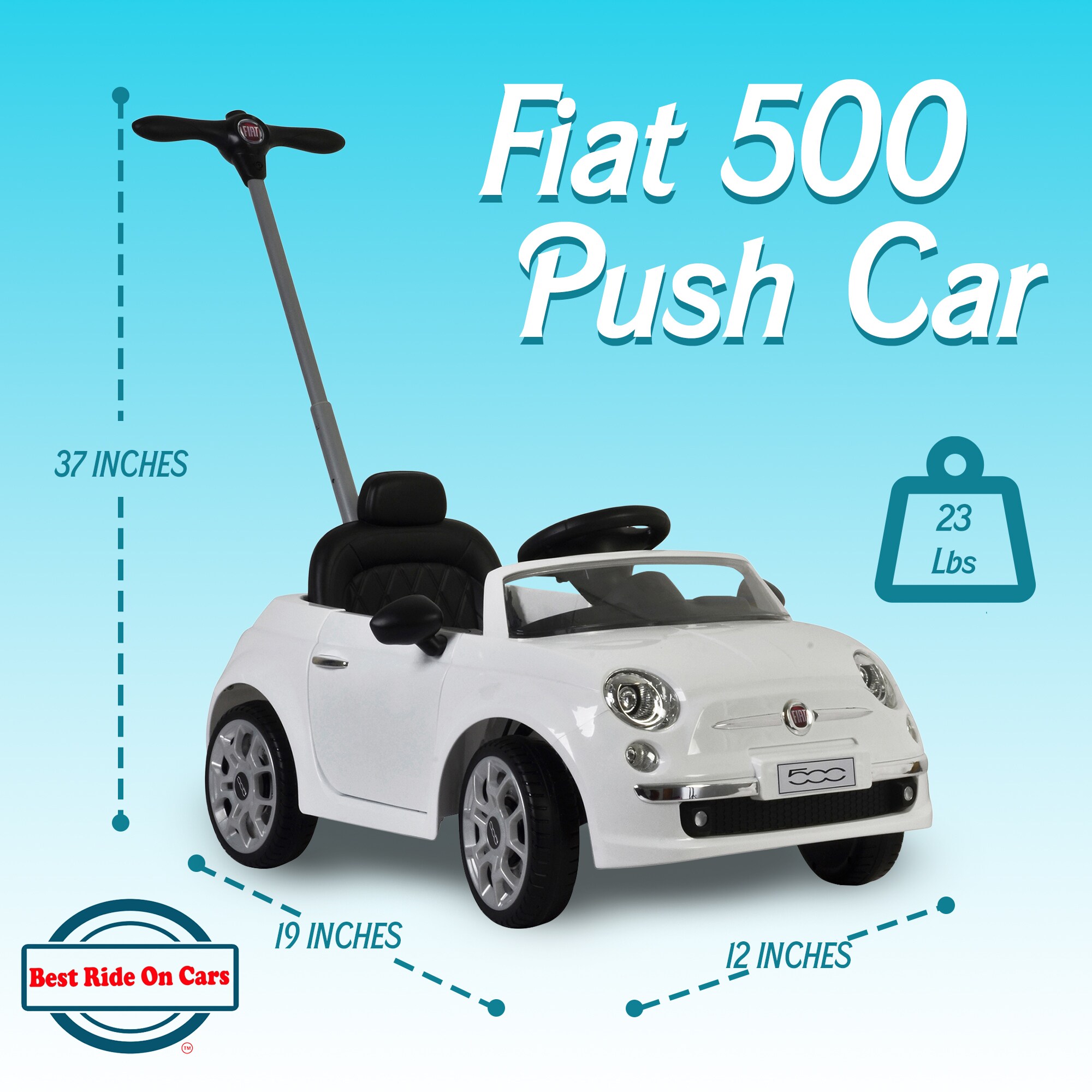 Best Ride On Cars FIAT 500 PUSH CAR WH Play-Toys - View #3