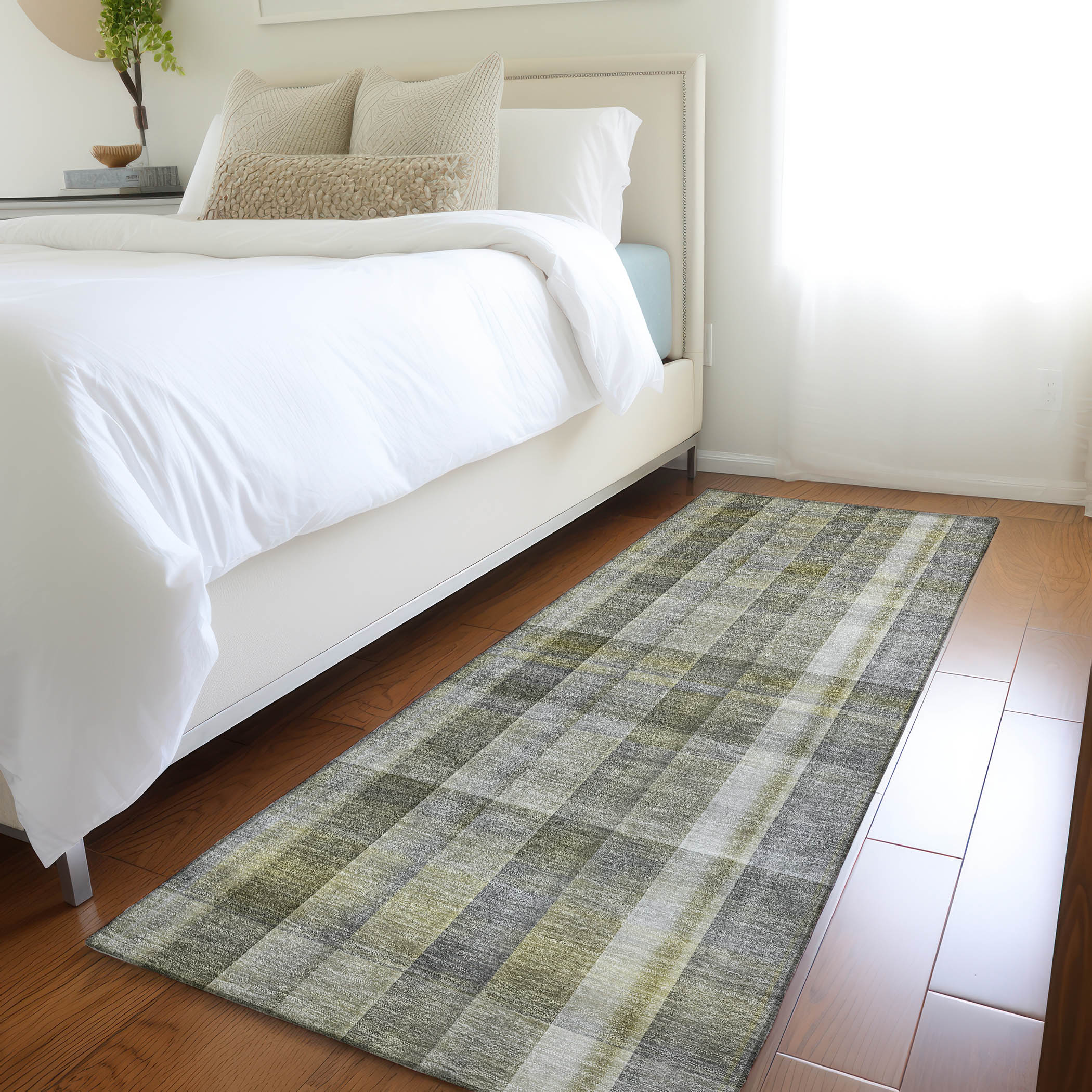 Addison Rugs ACN534GY2X8 Chantille 2 x 7 (ft) Polyester Gray Rectangular Indoor/Outdoor Abstract Machine washable Area rug