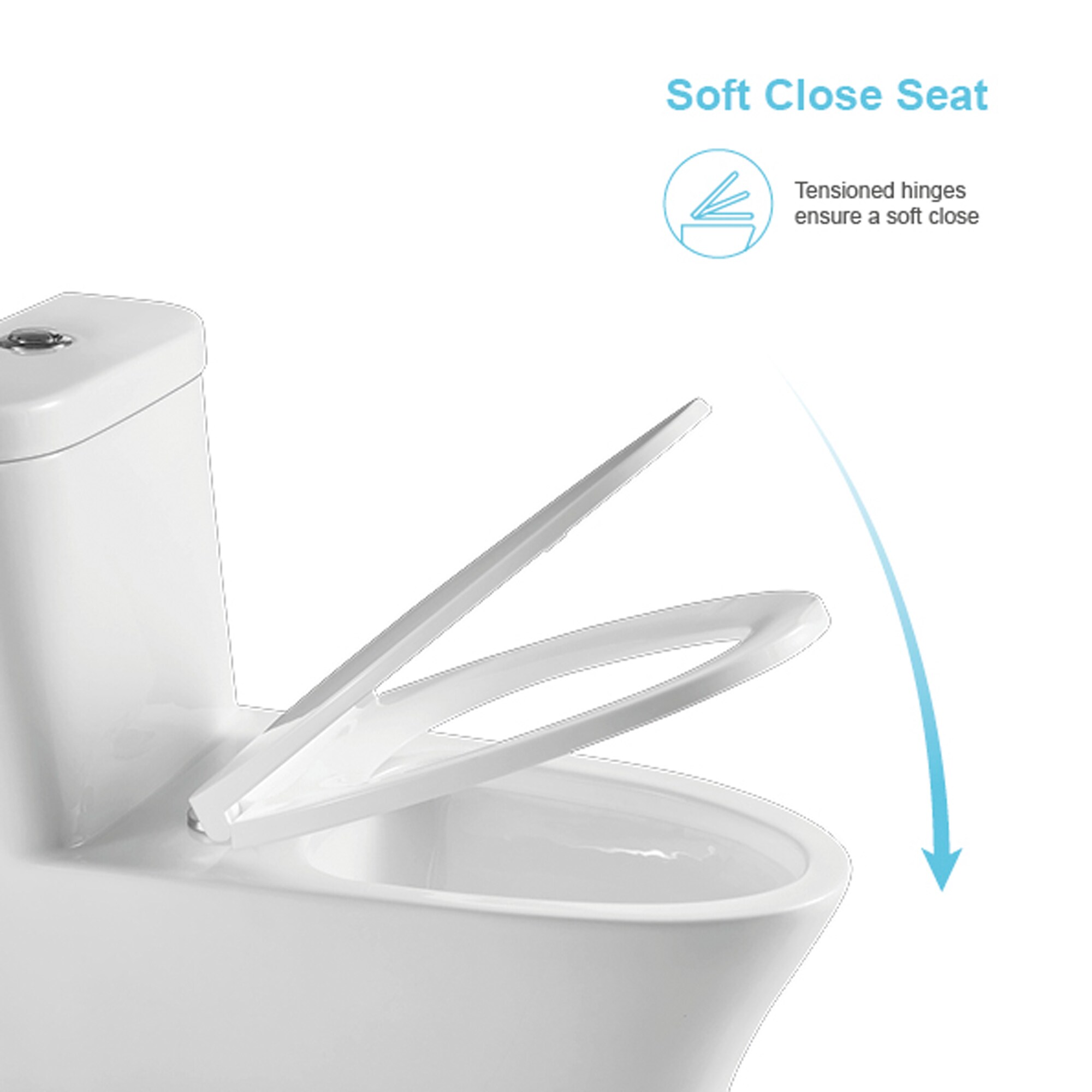 Clihome White Dual Flush Elongated Standard Height Smart WaterSense ...