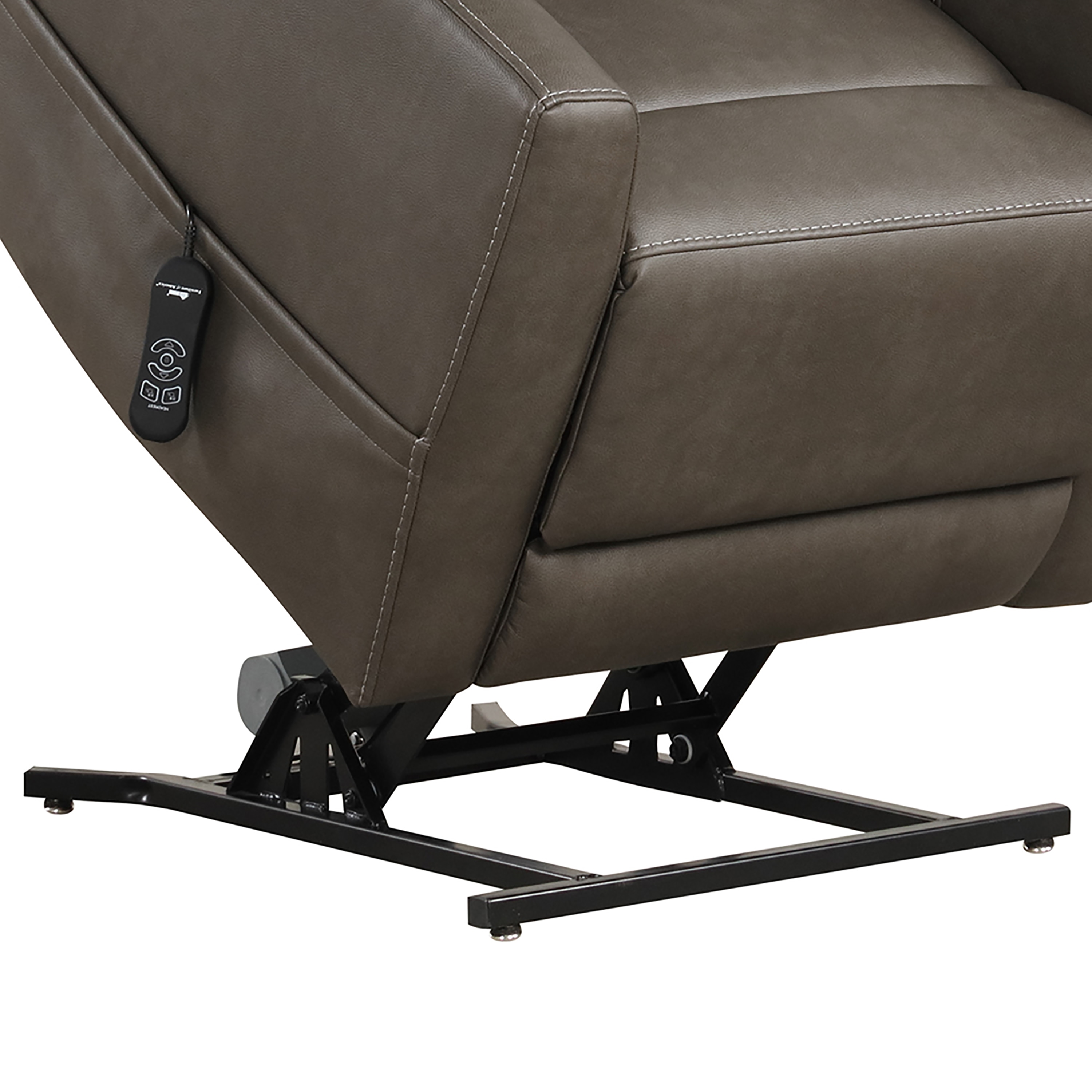 Gray Faux Leather Lift Recliner with USB Charging