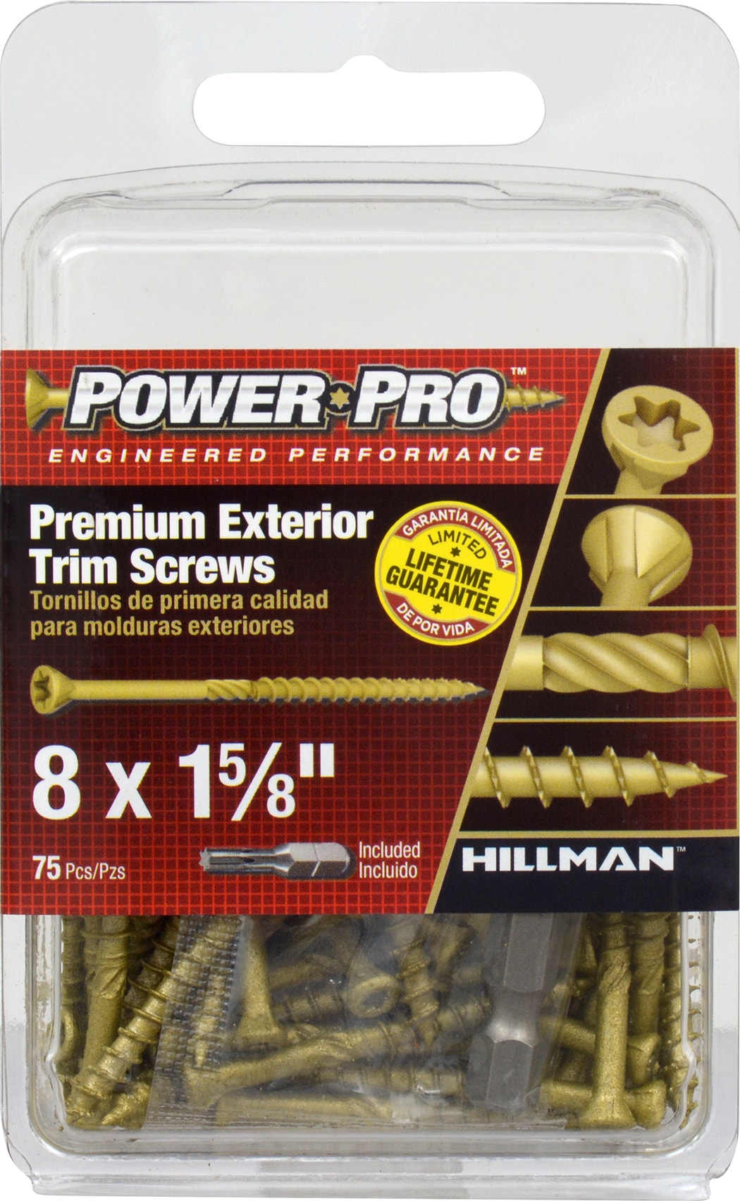 Power Pro 42501 #8 x 1-5/8-in Bronze Interior/Exterior Trim screws ( 75 -Per Box )
