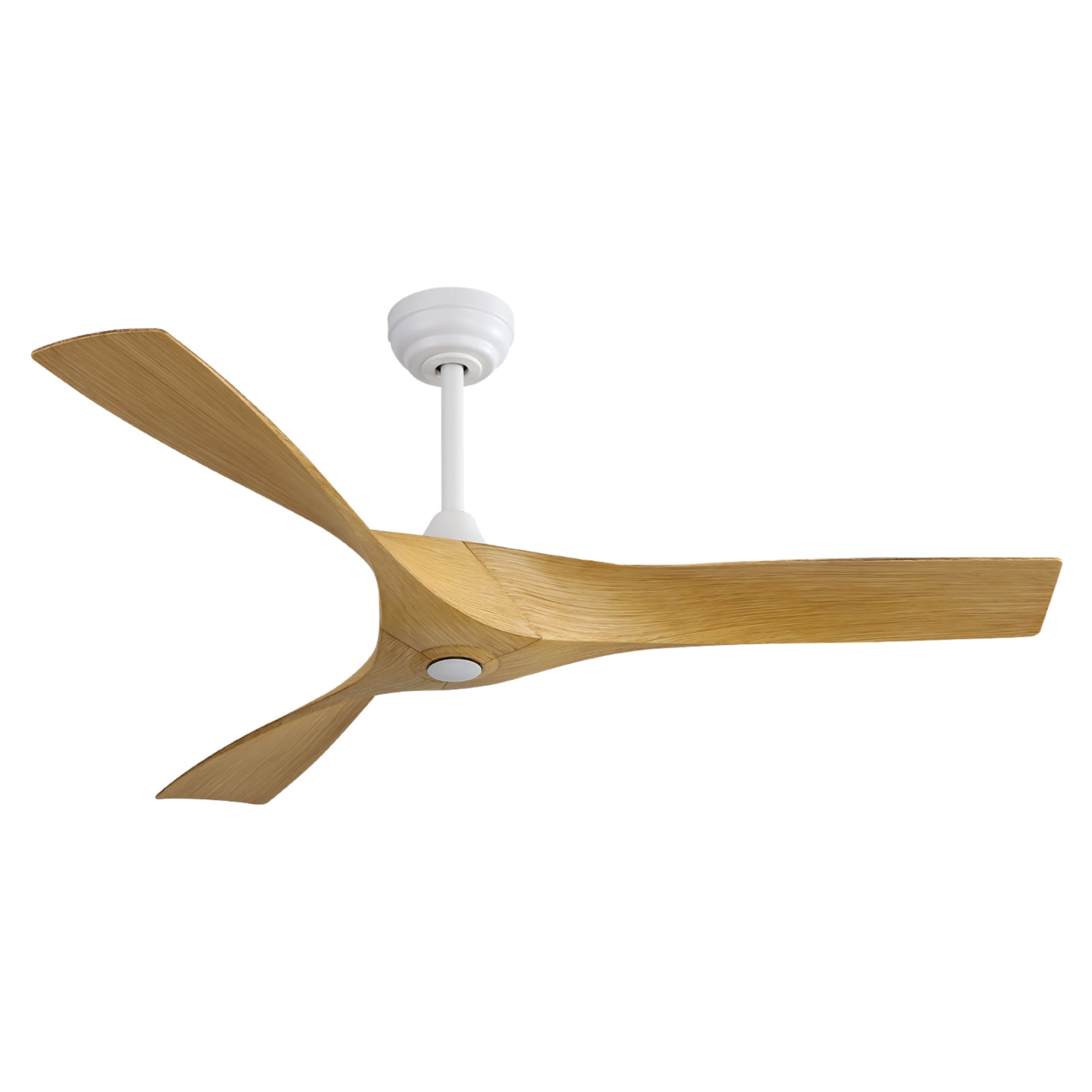 SINOFURN SYD130023TW 52-in Outdoor White + Brown with ABS Blades Ceiling Fan Without Light - Remote Included ( 3 -Blade )