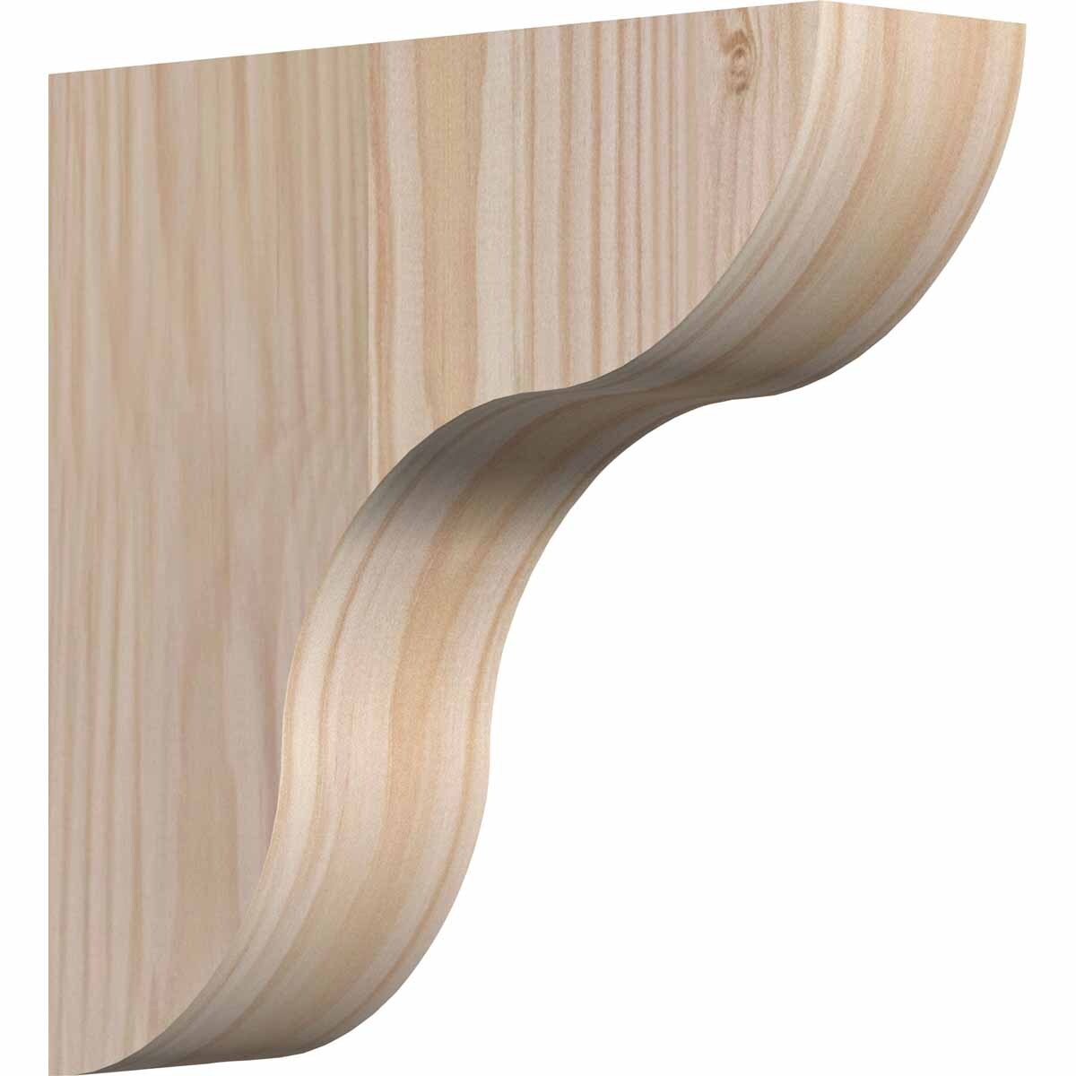 Ekena Millwork COR04X12X12CAR00SDF 3.5-in x 12-in x 12-in Carmel Unfinished Douglas fir Wood Paintable/Stainable Corbel