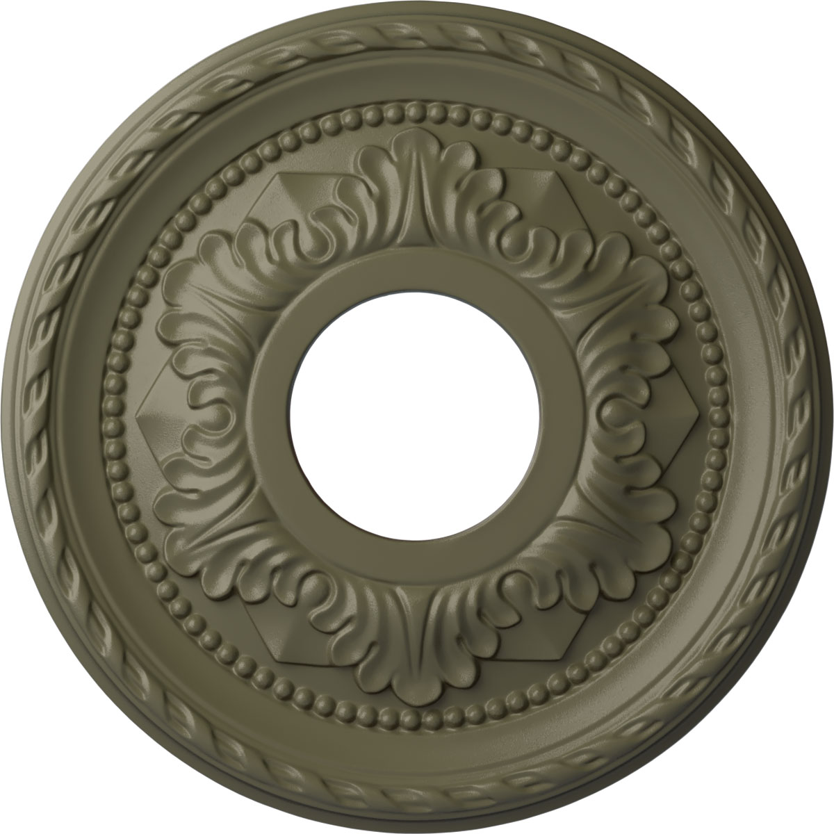 Ekena Millwork CM12PMSSF Palmetto 12.125-in W x 12.125-in L Painted Spartan Stone Polyurethane Whole Ceiling Medallion
