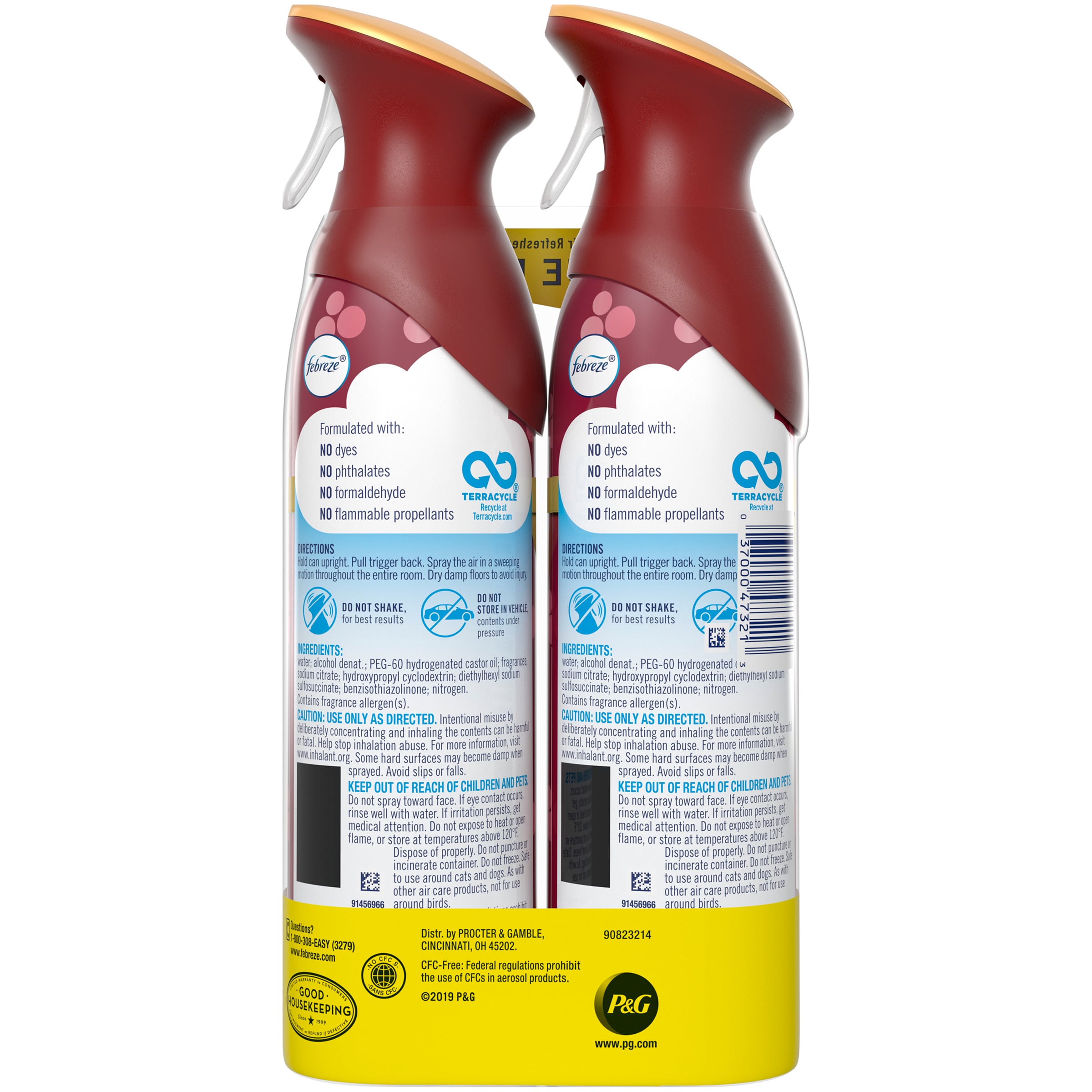 Febreze Odor-Eliminating Wax Melts Air Freshener Refills, Fresh Twist Cranberry, 6 Count