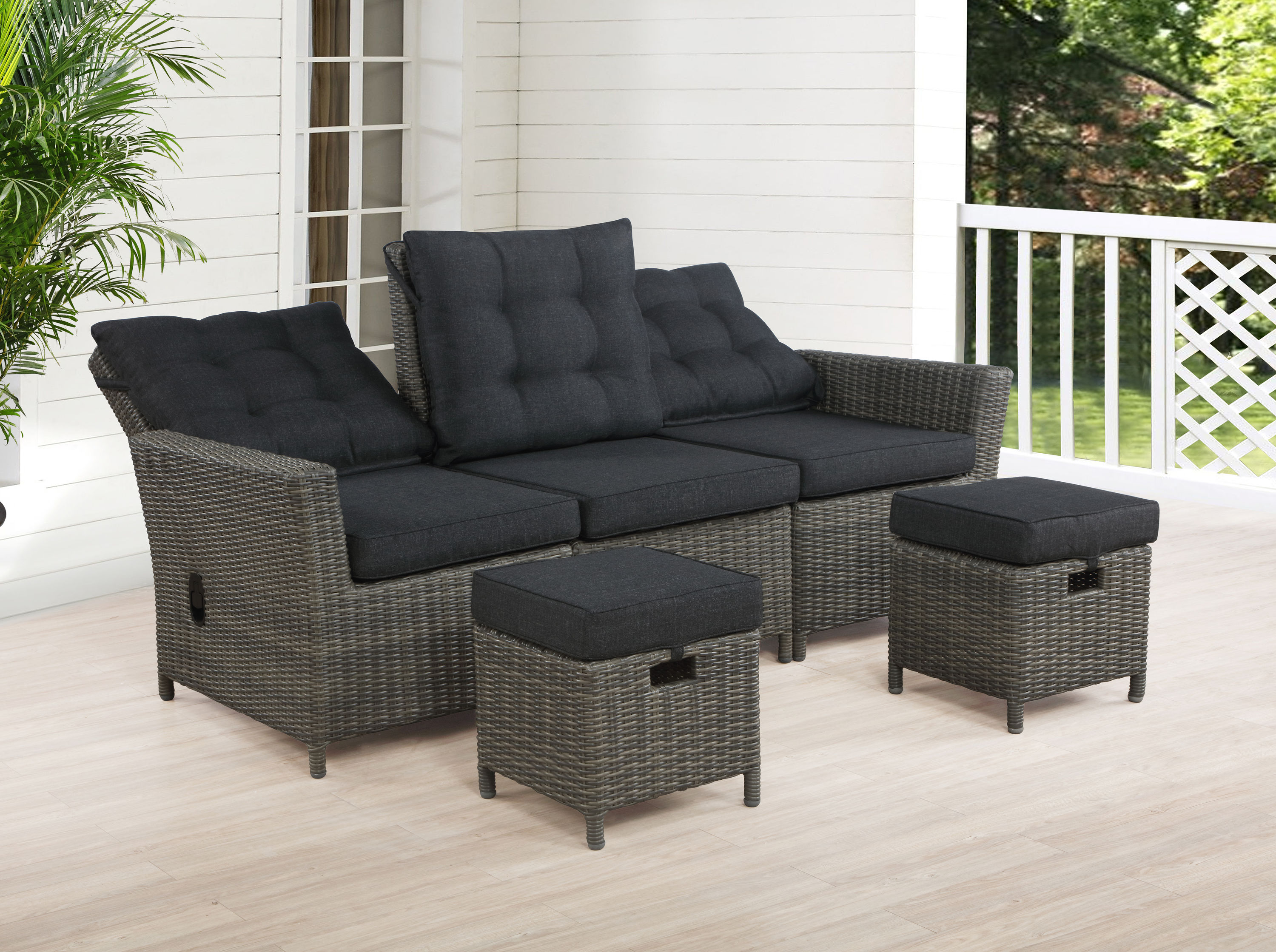 Reclining outdoor online sofa