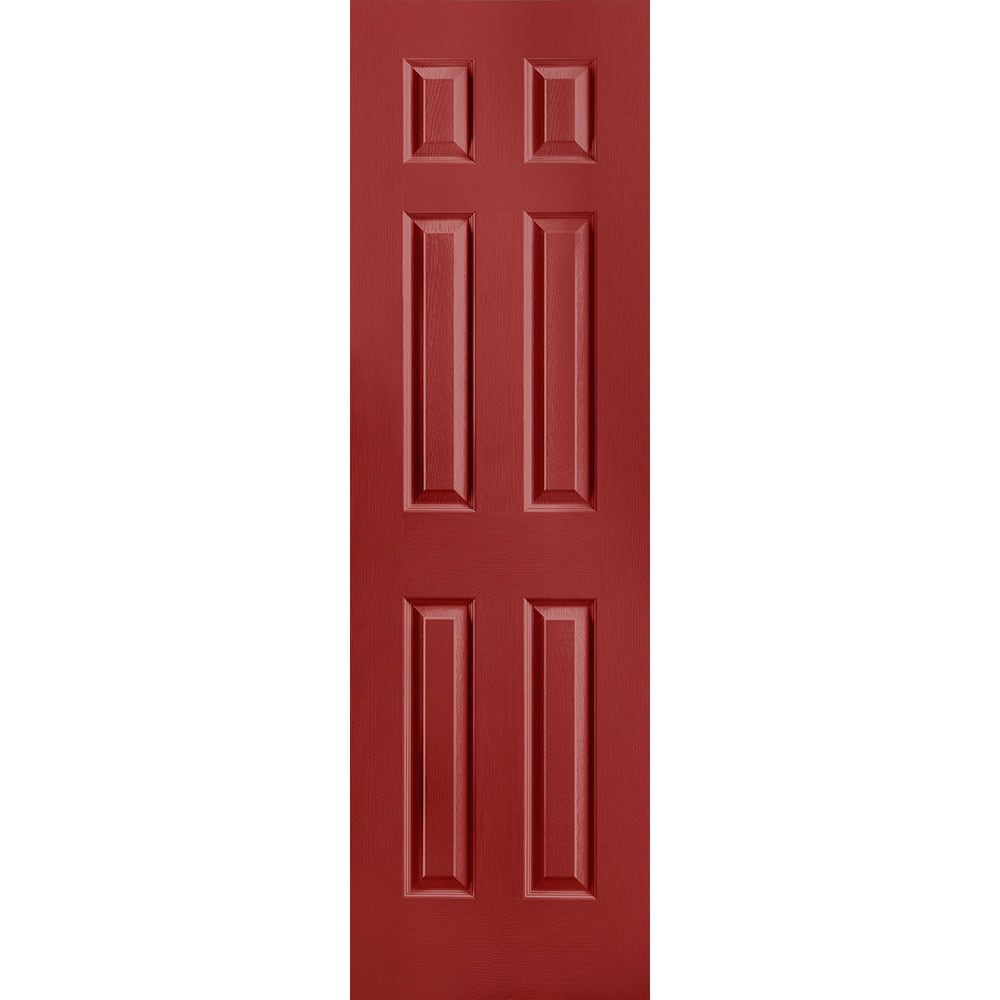 Masonite 1316872 Traditional 24-in x 80-in Barn Red 6-panel Textured Solid core Prefinished Molded composite Slab Door