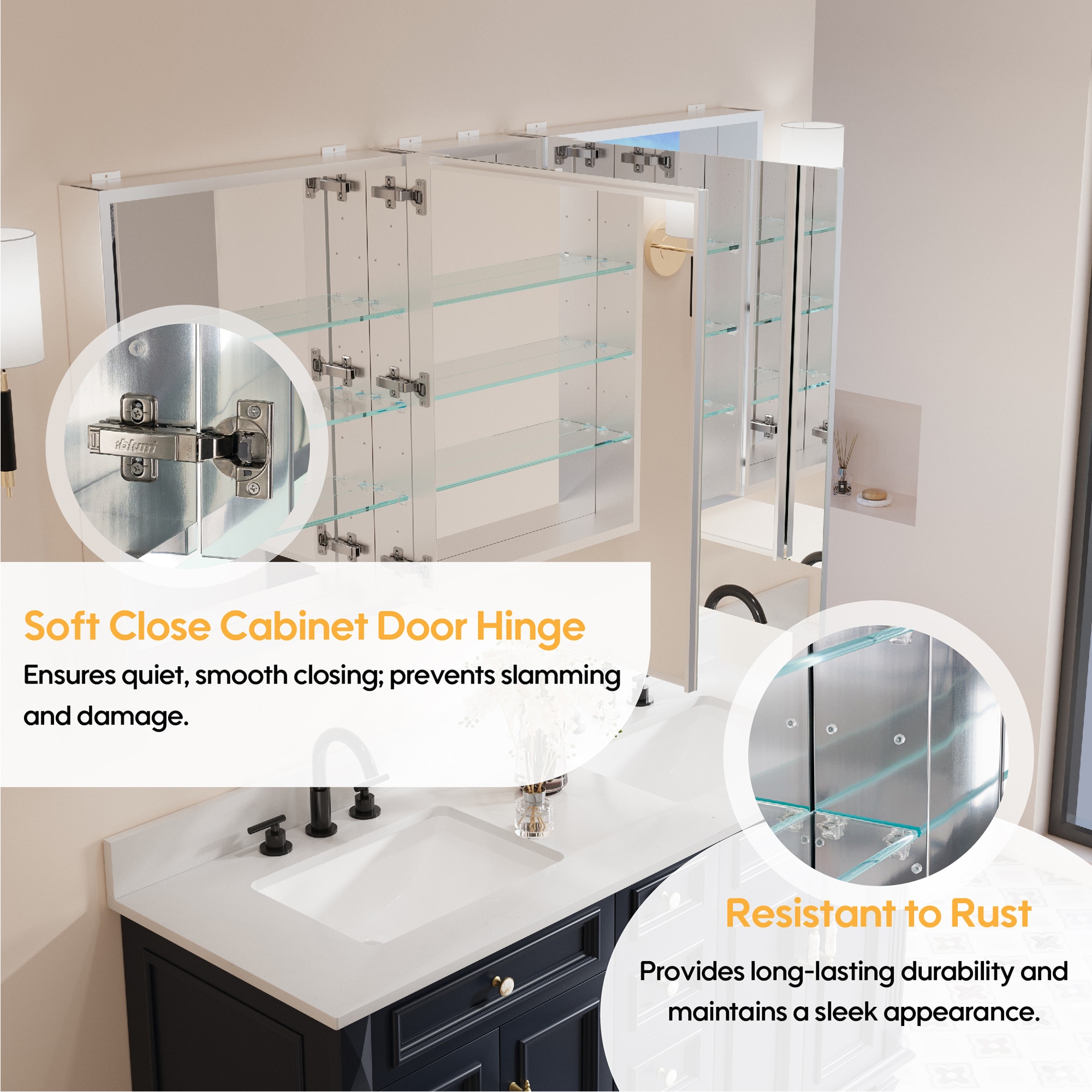 Forclover ARO-MC5030RLL Bathroom-Medicine-Cabinets - View #4