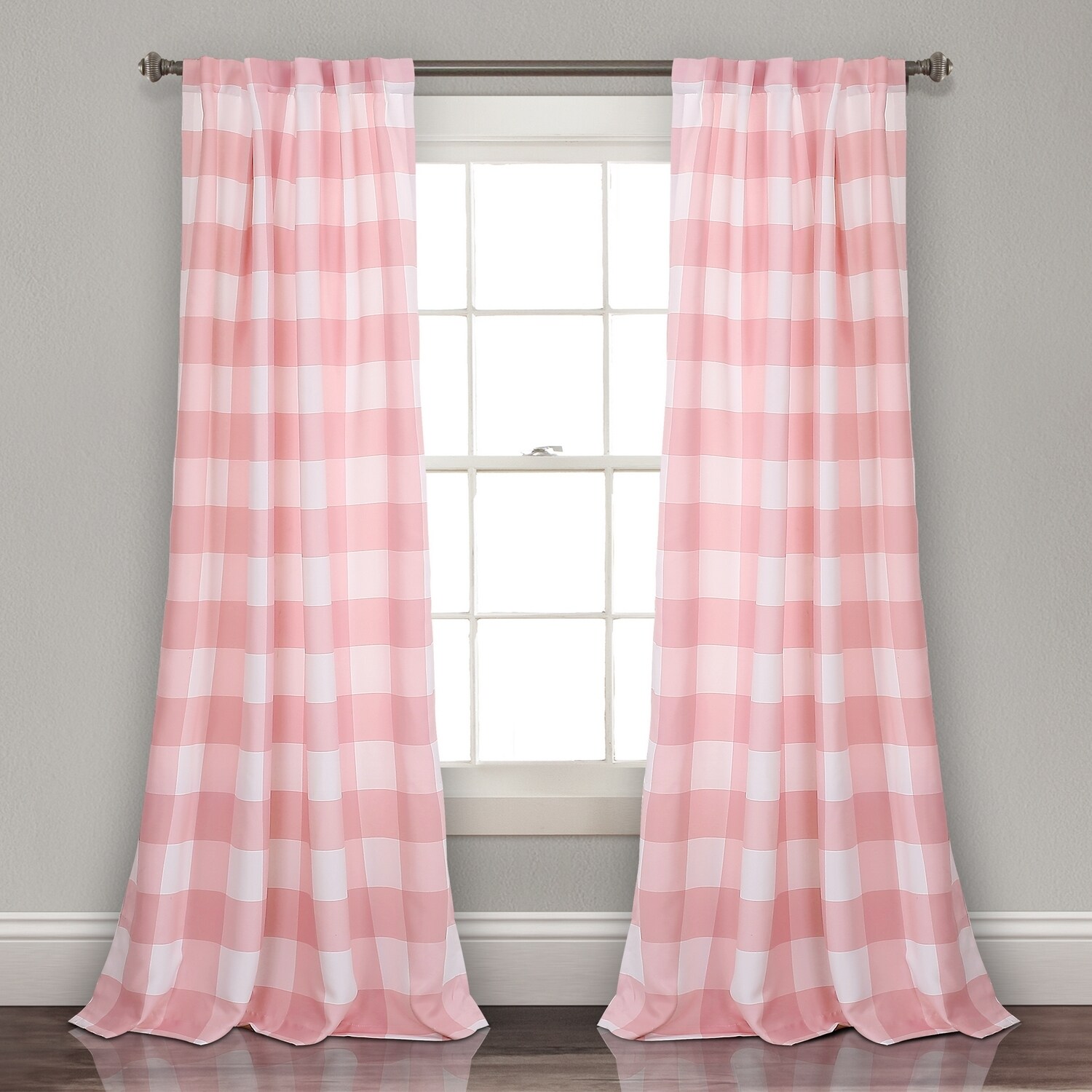 Lush Decor 16T002420 84-Inches Pink Light filtering Back tab Curtain panel pair