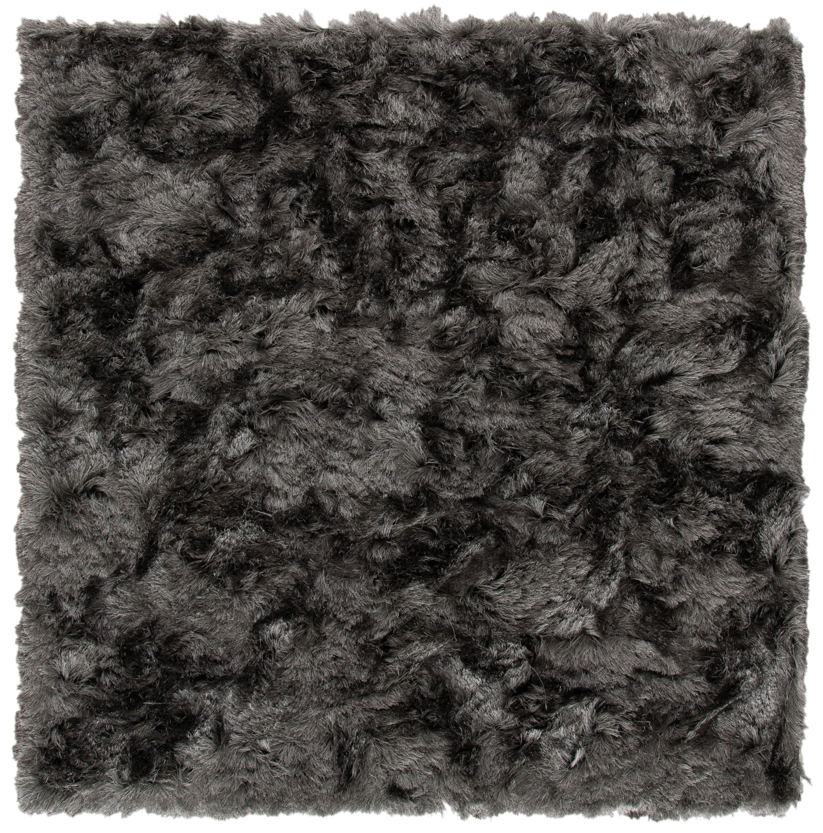 Parisian Titanium Square Tufted Shag Rug in Wool & Synthetic Blend