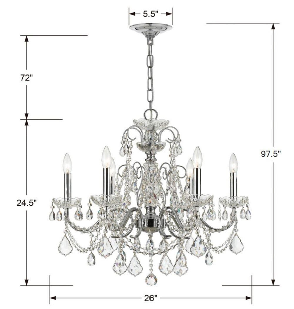 Imperial 6-Light Polished Chrome Crystal Chandelier