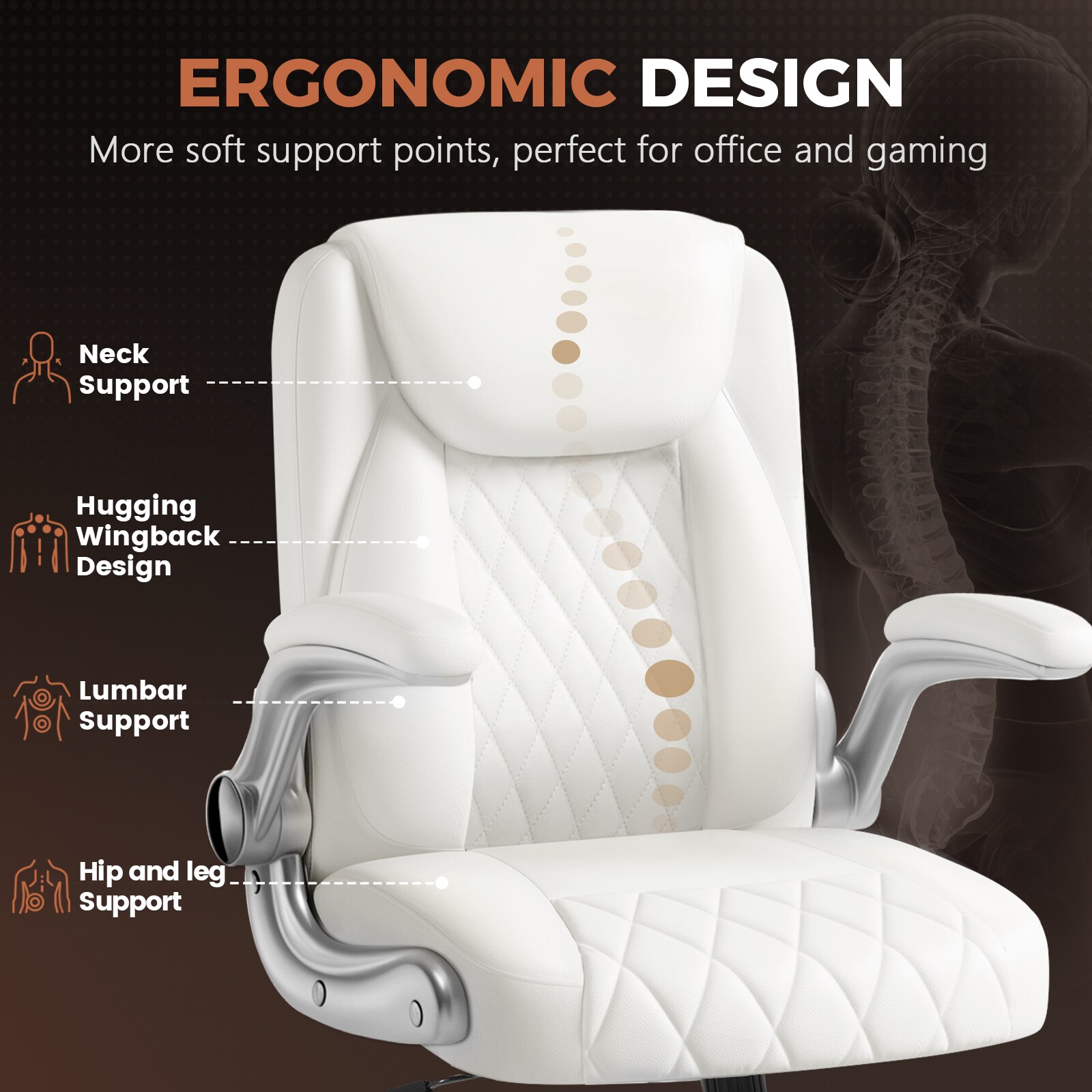 GTPLAYER LOWE'S-CH227-BEIGE Office-Chairs - View #4