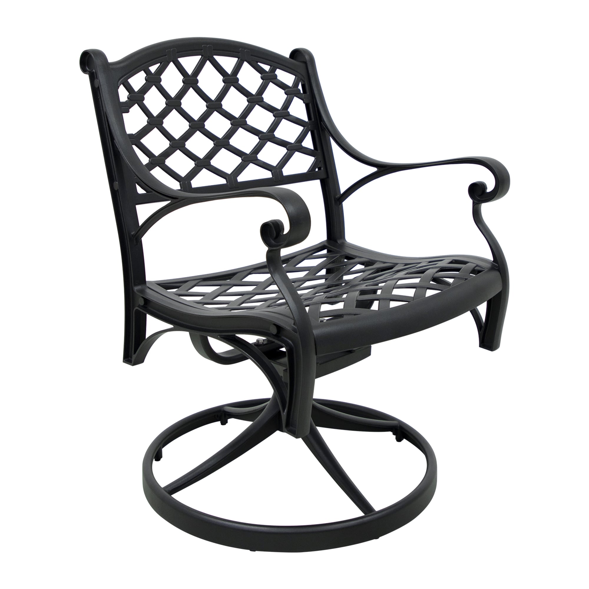 Clihome Patio Chair Frame Swivel Conversation Chair(s) with Solid Seat ...