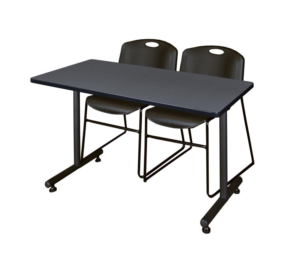 Regency MKTRCT4824GY44BK Training Gray 4-Person Training Table (48-in W x 29-in H)